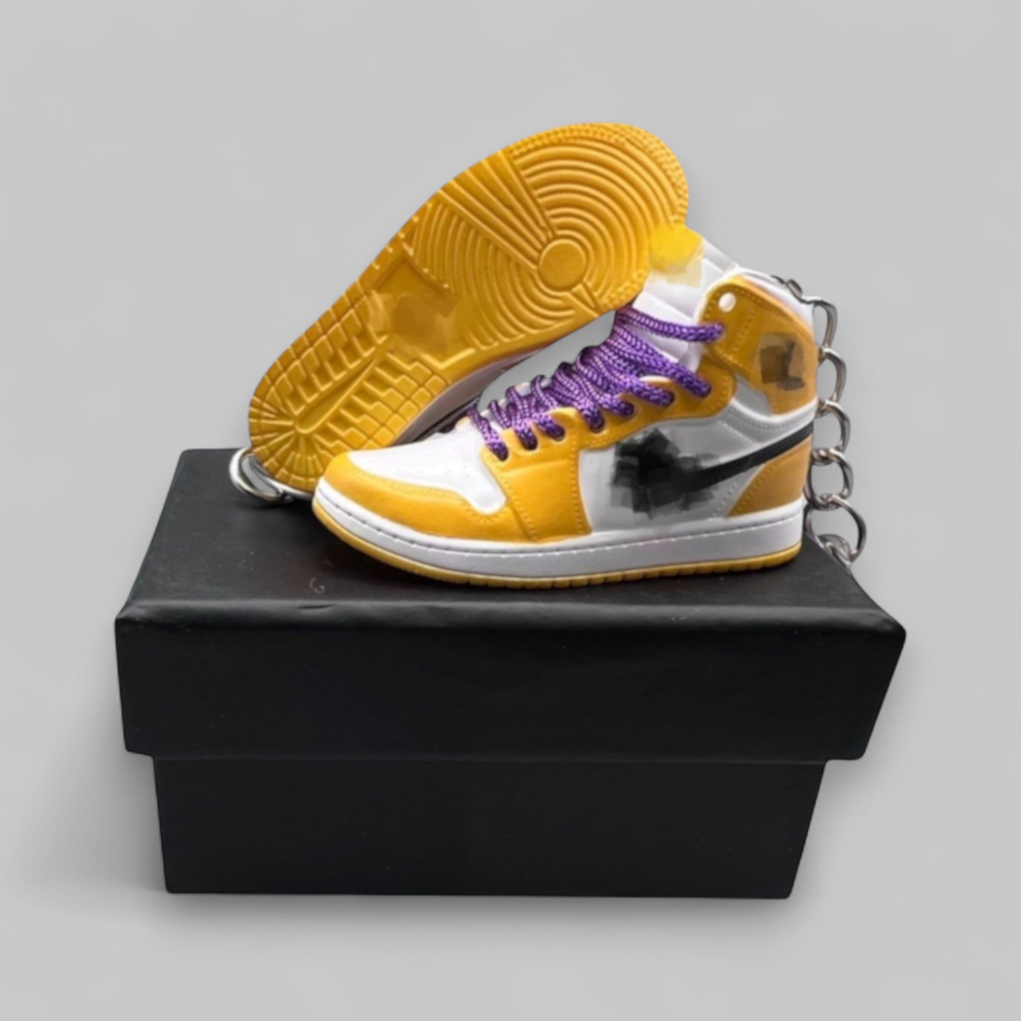 1:6 Scale Mini Sneaker – Doll Wear or Keychain - "Lakers-Inspired Colors"