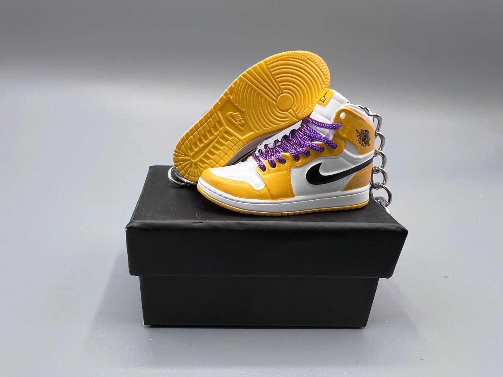 1:6 Scale Mini Sneaker – Doll Wear or Keychain - "Lakers-Inspired Colors"