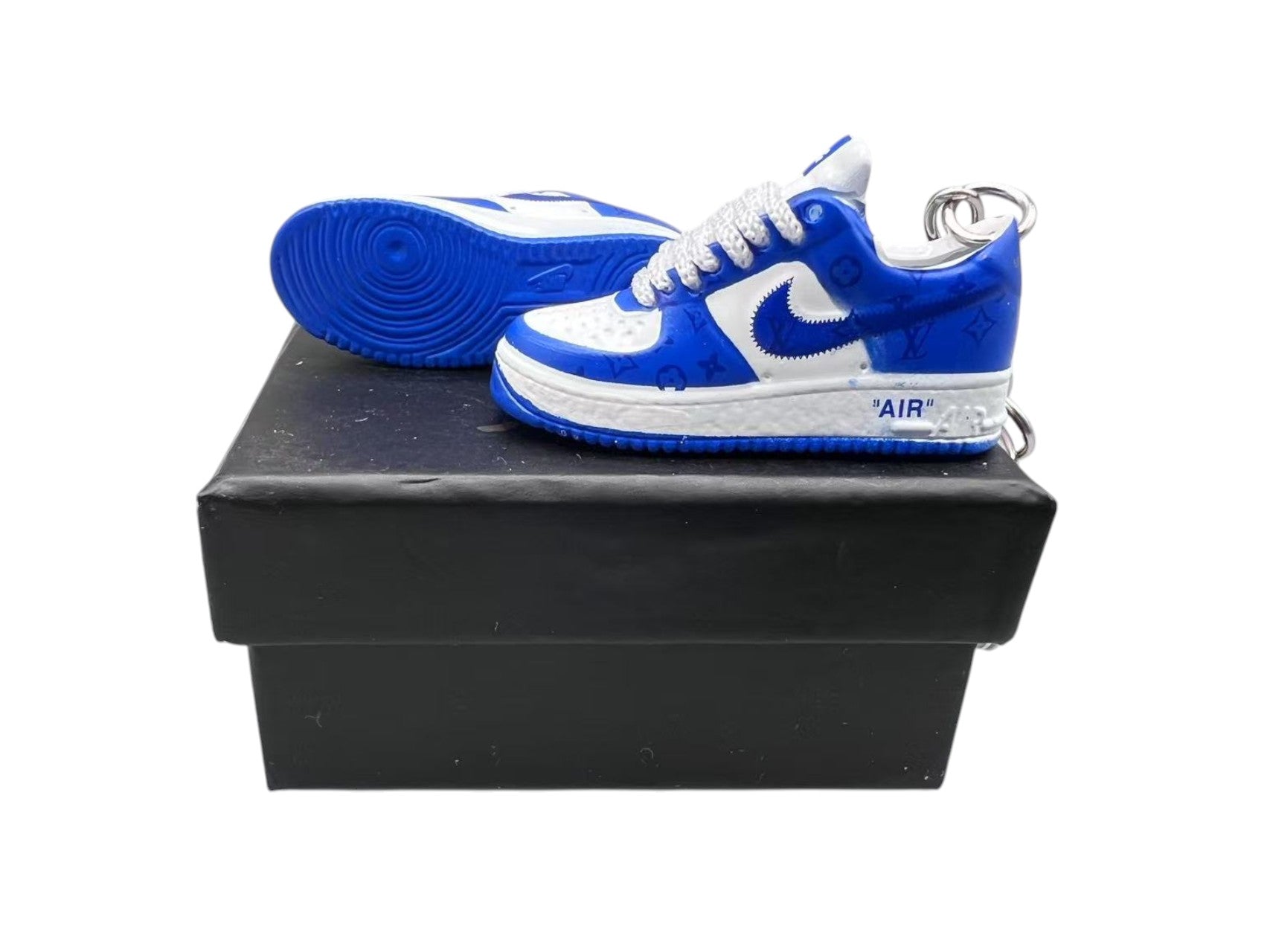 【Virgil Abloh Blue】Air Force 1 Shoe Keychain image 0