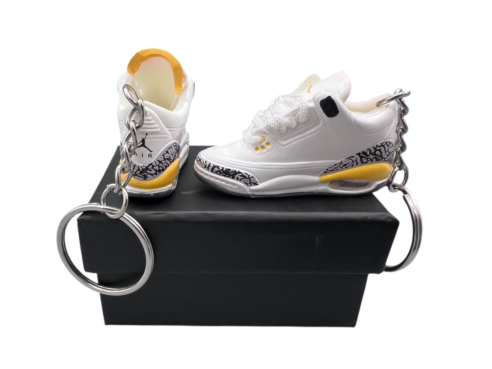 "Laser Orange" AJ3 Mini Sneakers-1/6 Scaled Shoes/ Keychains.