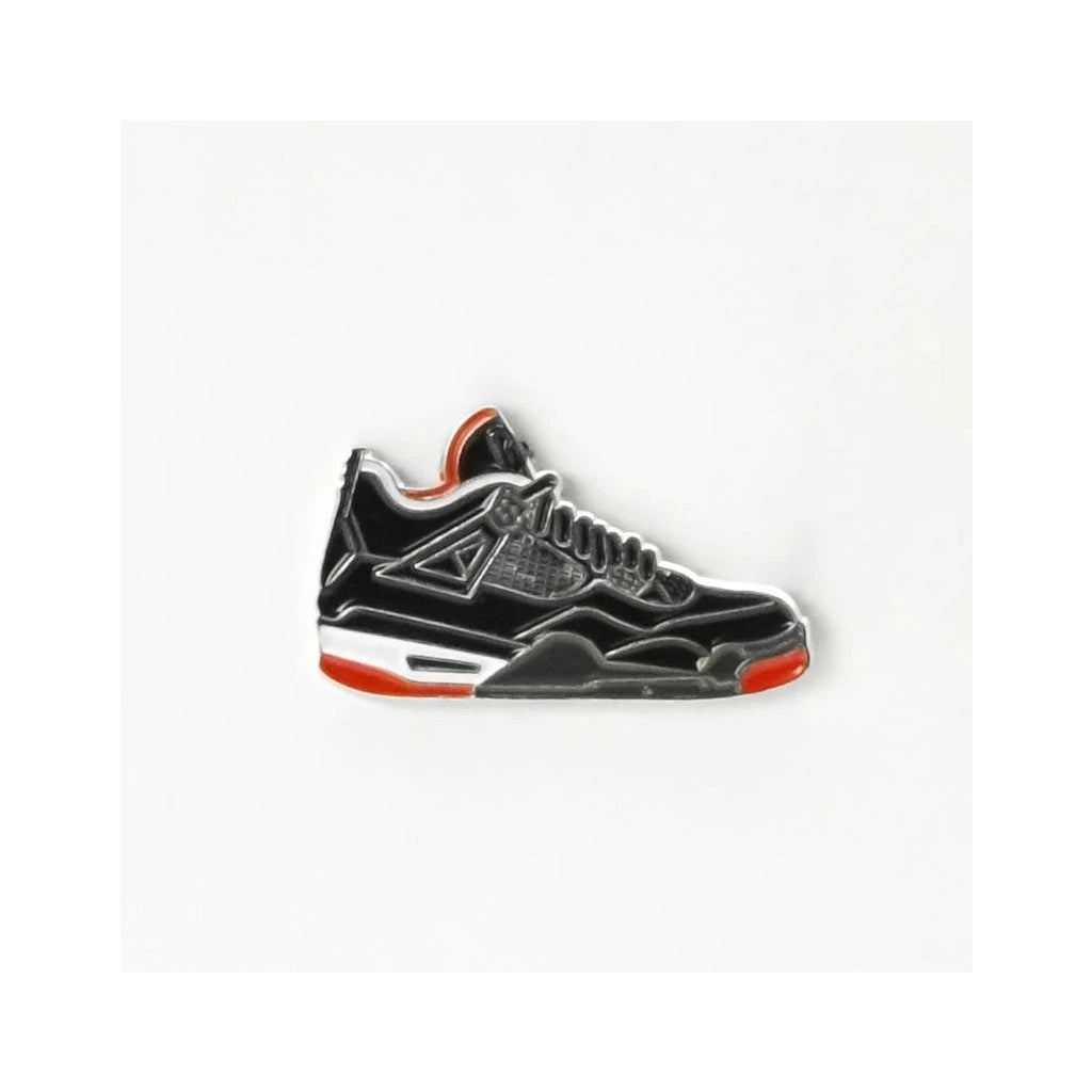 Air Jordan 4 Black Red & Orange Sneaker Enamel Pin