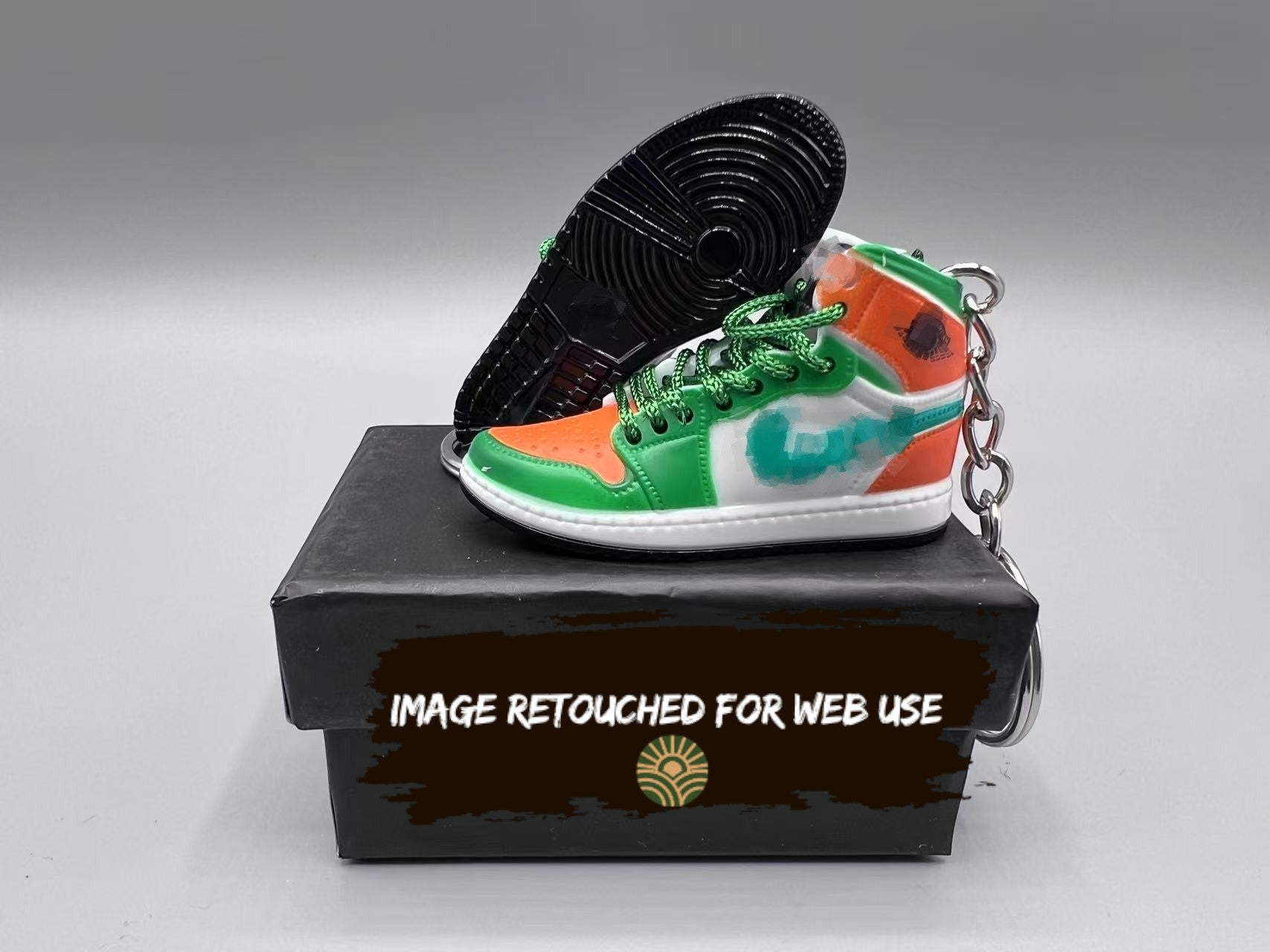 1:6 Scale Mini Sneaker – "Green Toe/Orange"