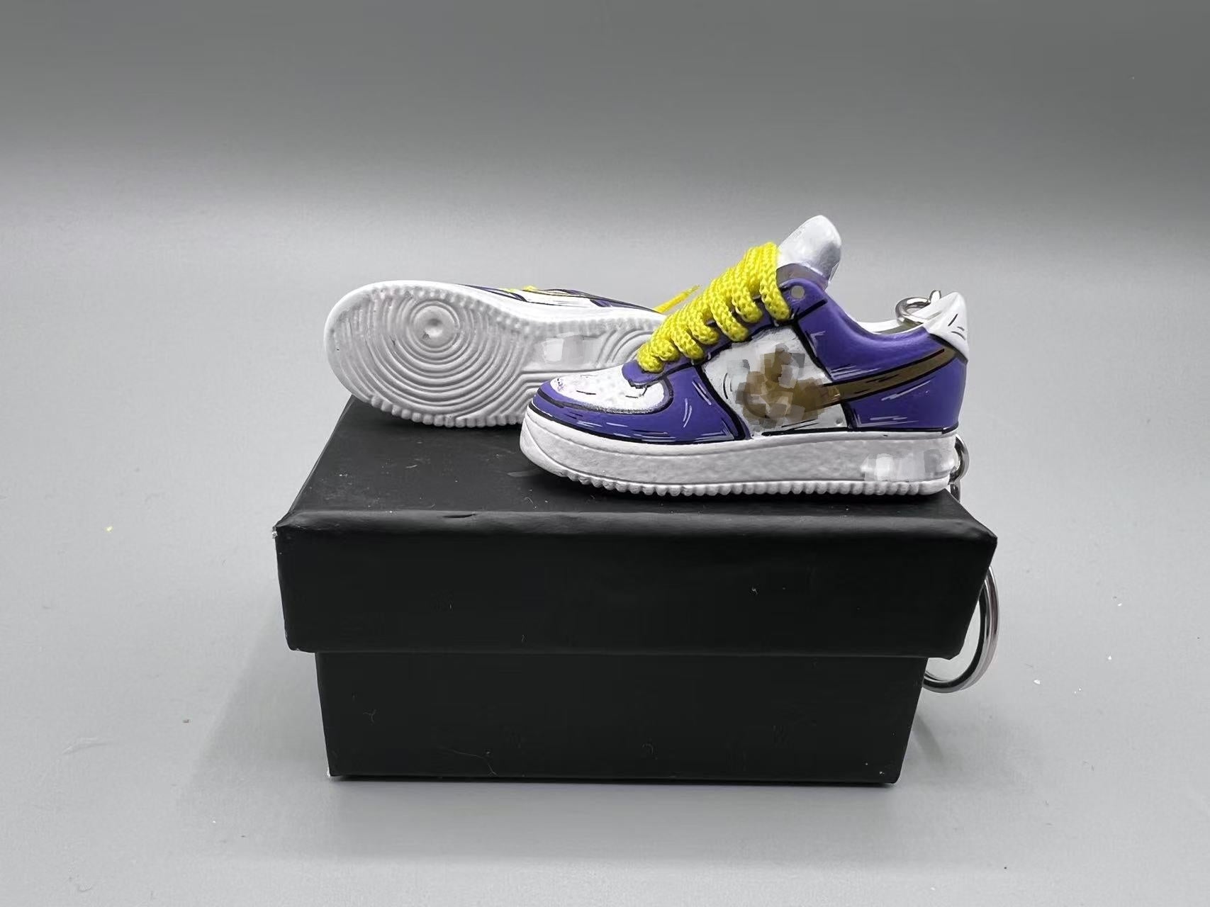 1:6 Scale Mini Sneaker – Doll Wear or Keychain - "Cartoon Laker"
