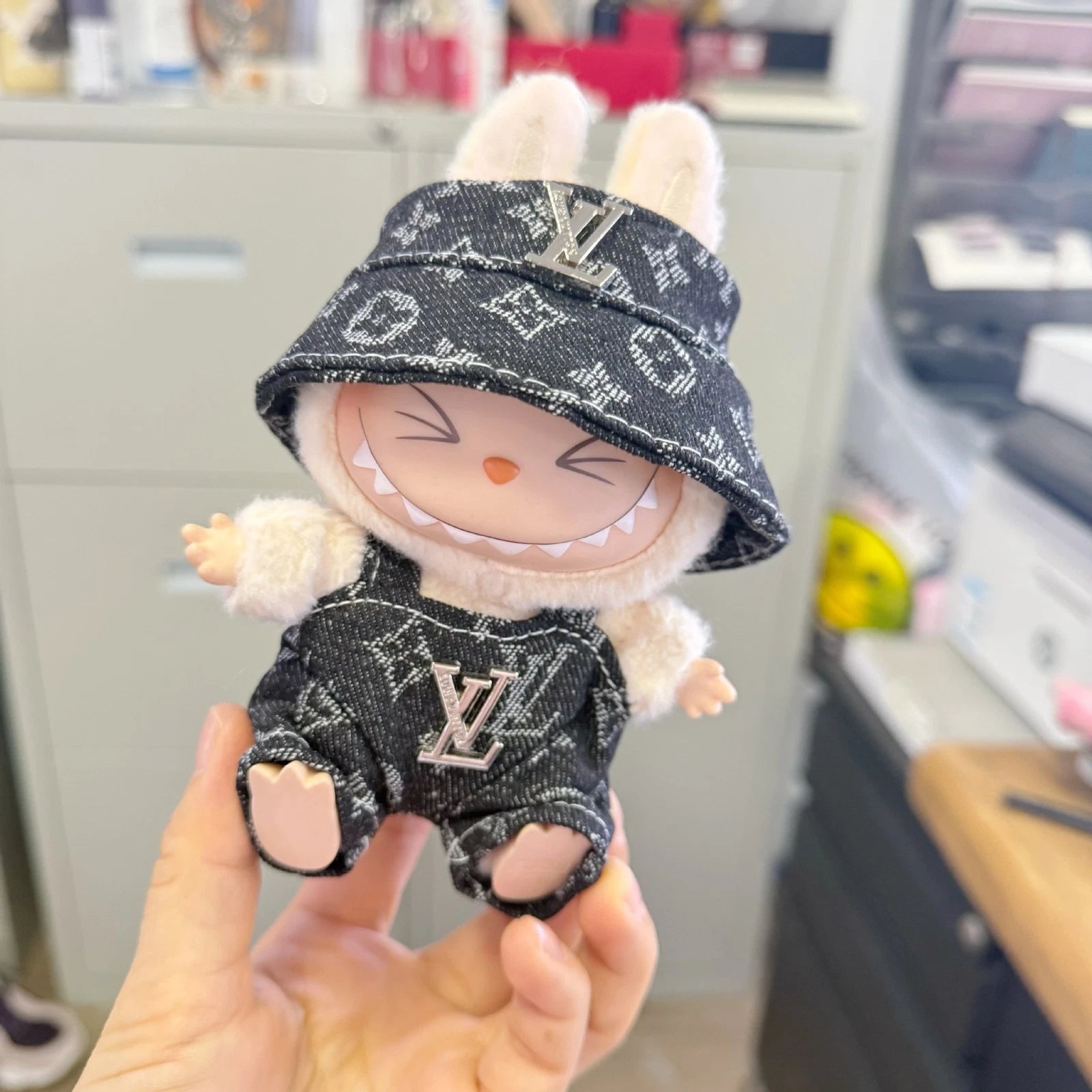 Black Overall Outfit for Labubu