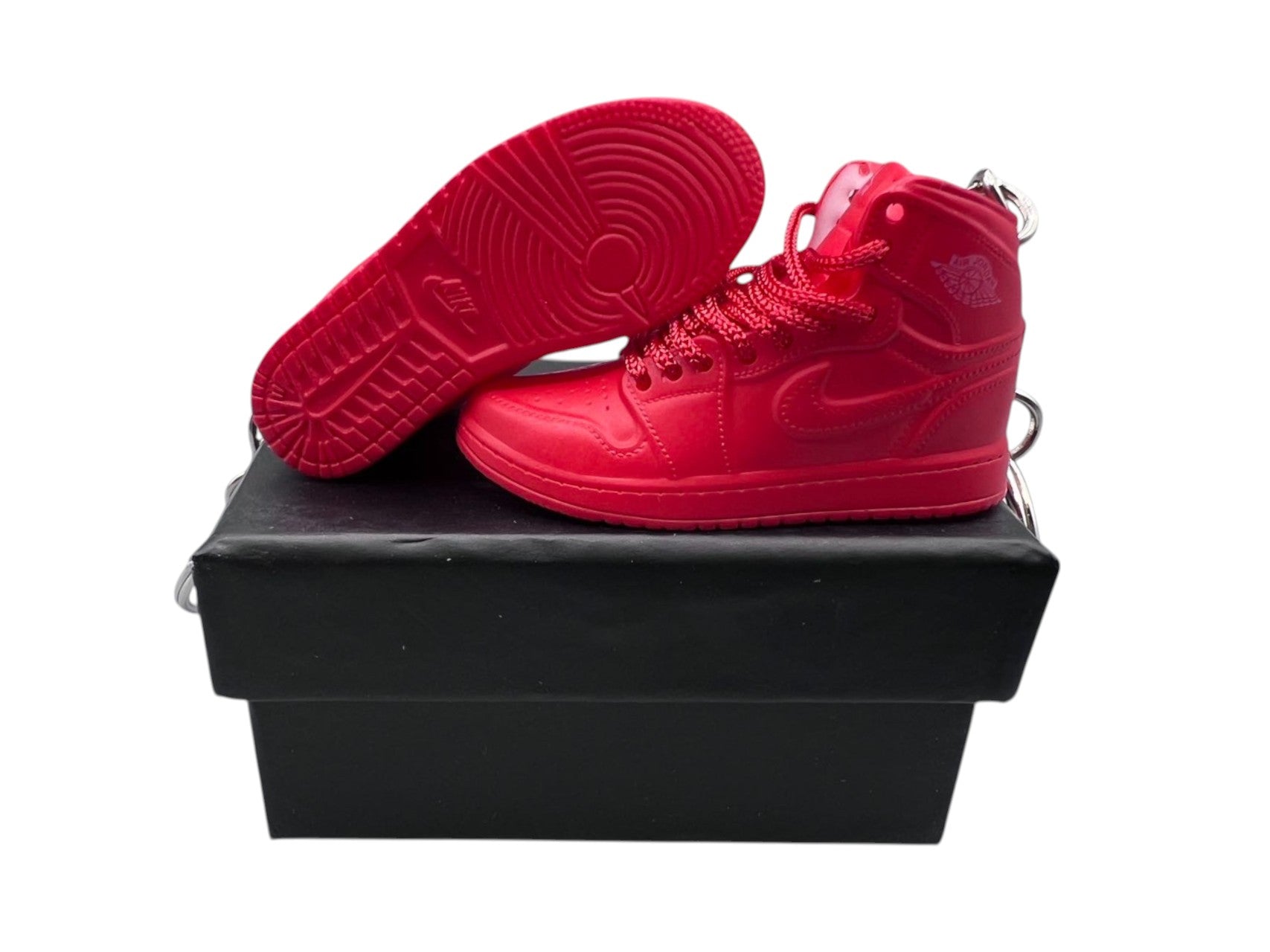 "Red Suede" AJ1 3D Mini Sneakers-1/6 Scaled Shoes/ Keychains.