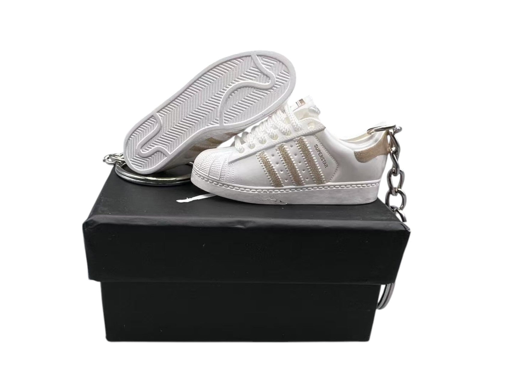 【White Gold Metallic】Adidas Superstar Shoe Keychain image 0