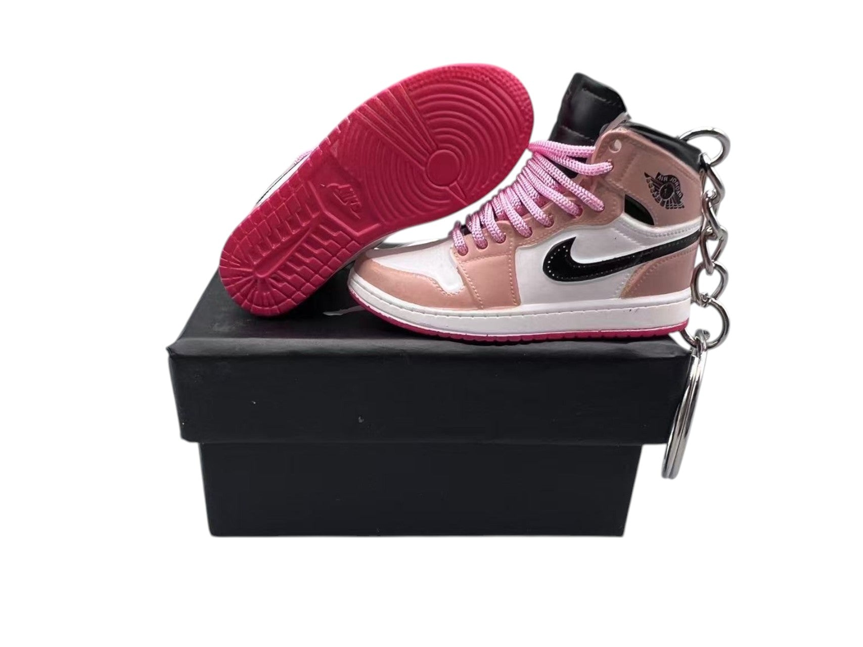 "Crimson Tint" AJ1 3D Mini Sneakers-1/6 Scaled Shoes/ Keychains.