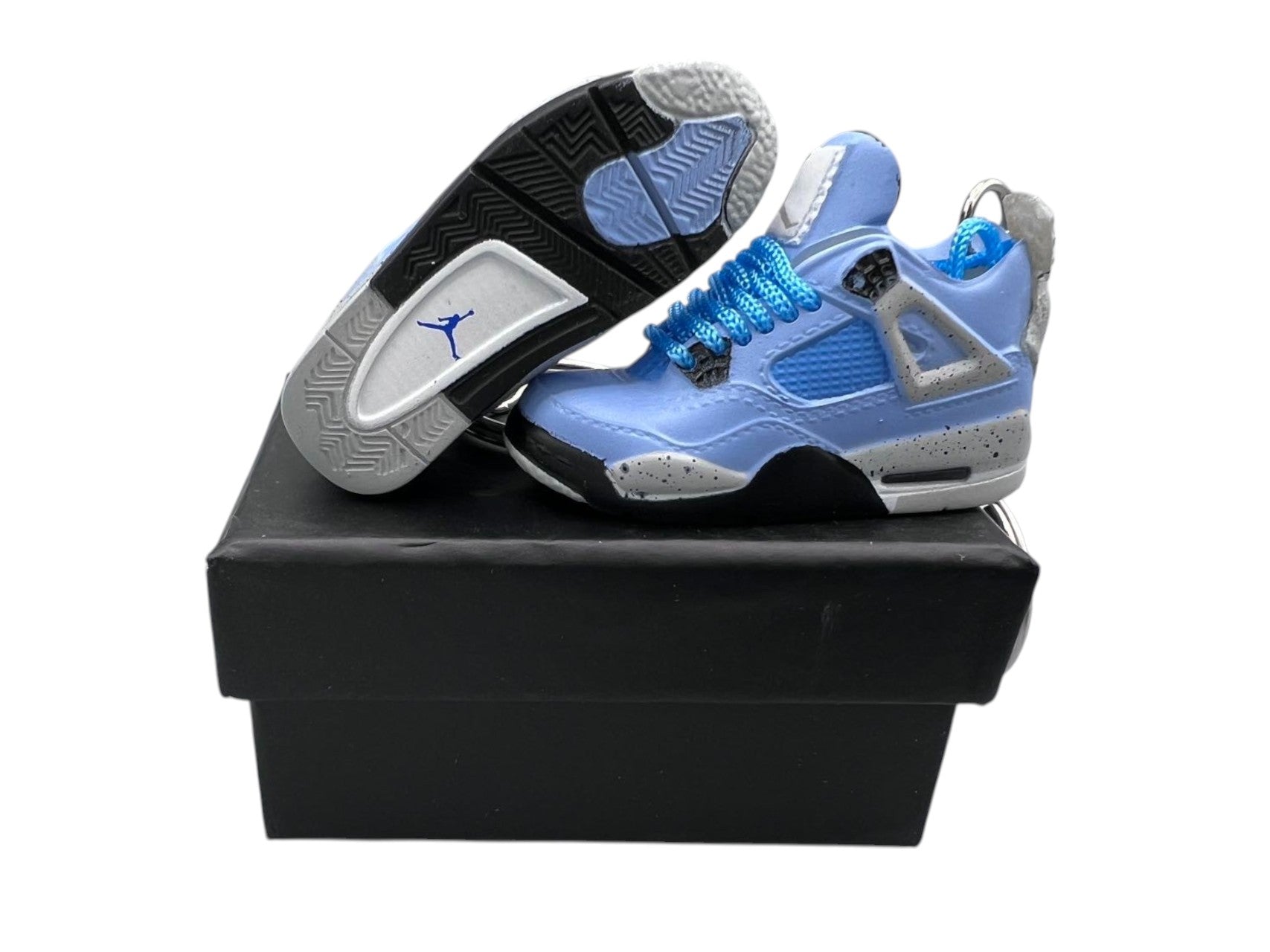 "University Blue" AJ4 Mini Sneakers-1/6 Scaled Shoes/ Keychains.