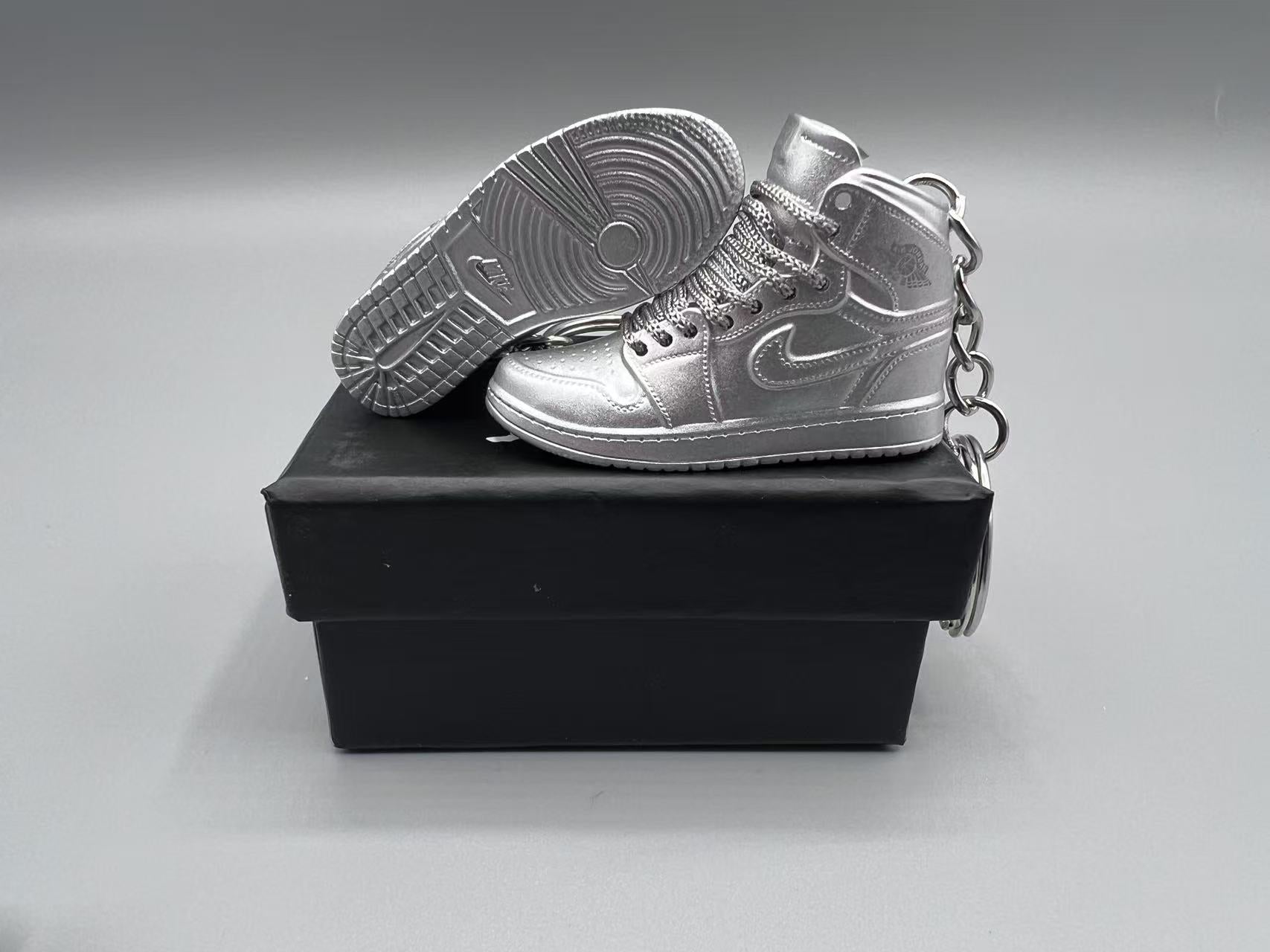 1:6 Scale Mini Sneaker – Doll Wear or Keychain - "Anodized Silver"