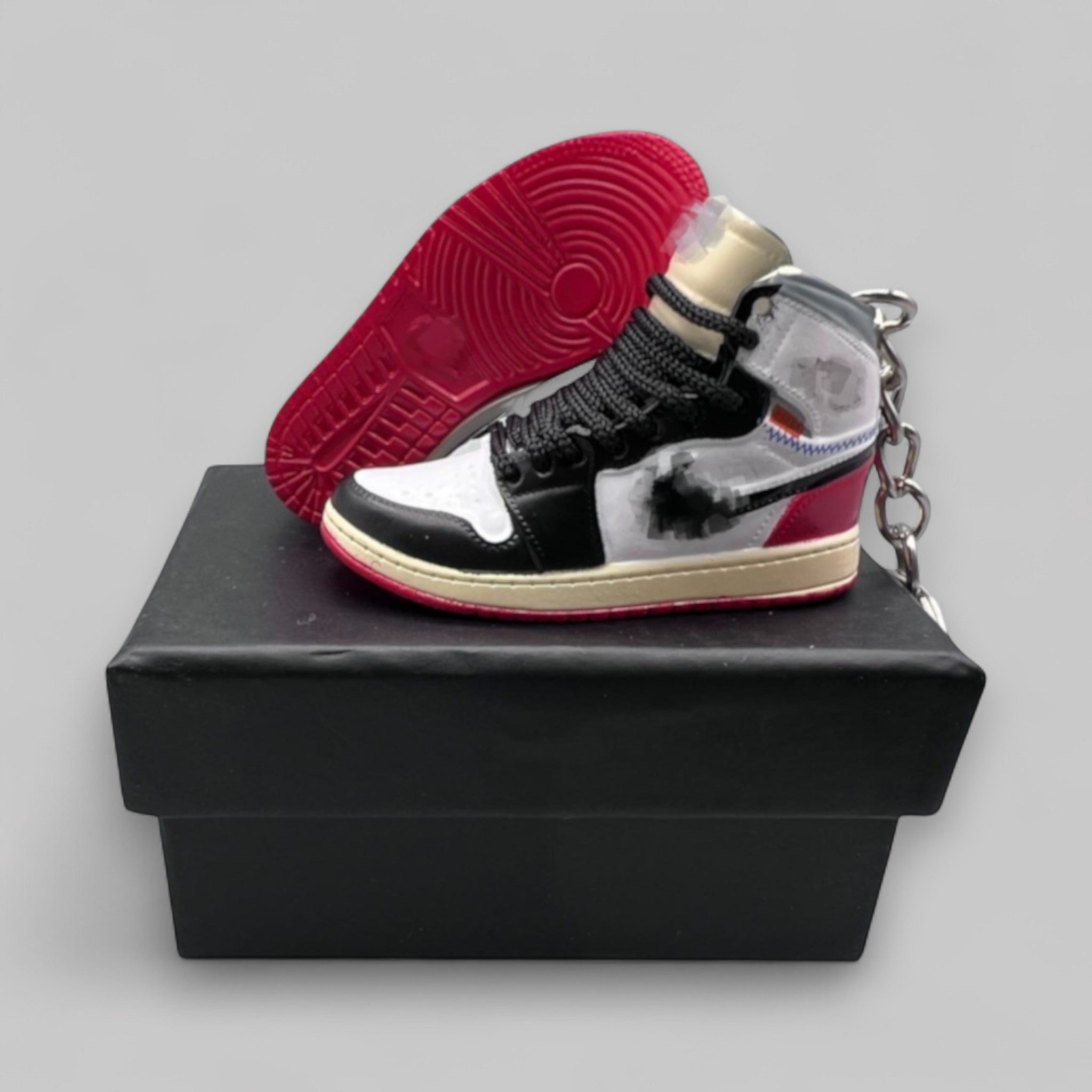 1:6 Scale Mini Sneaker – Doll Wear or Keychain - "Red Black Toe"