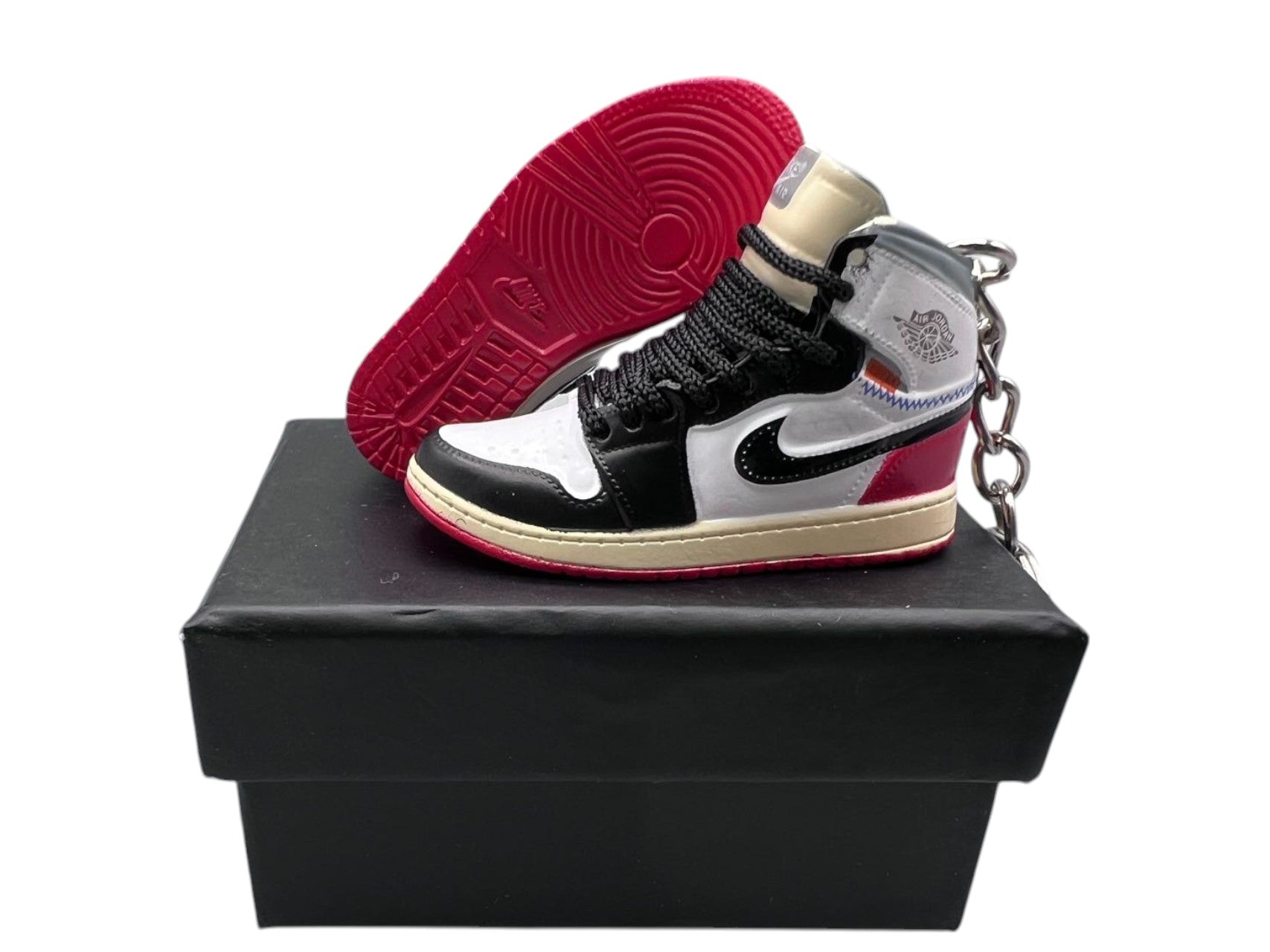 "Red Black Toe" AJ1 3D Mini Sneakers-1/6 Scaled Shoes/ Keychains.
