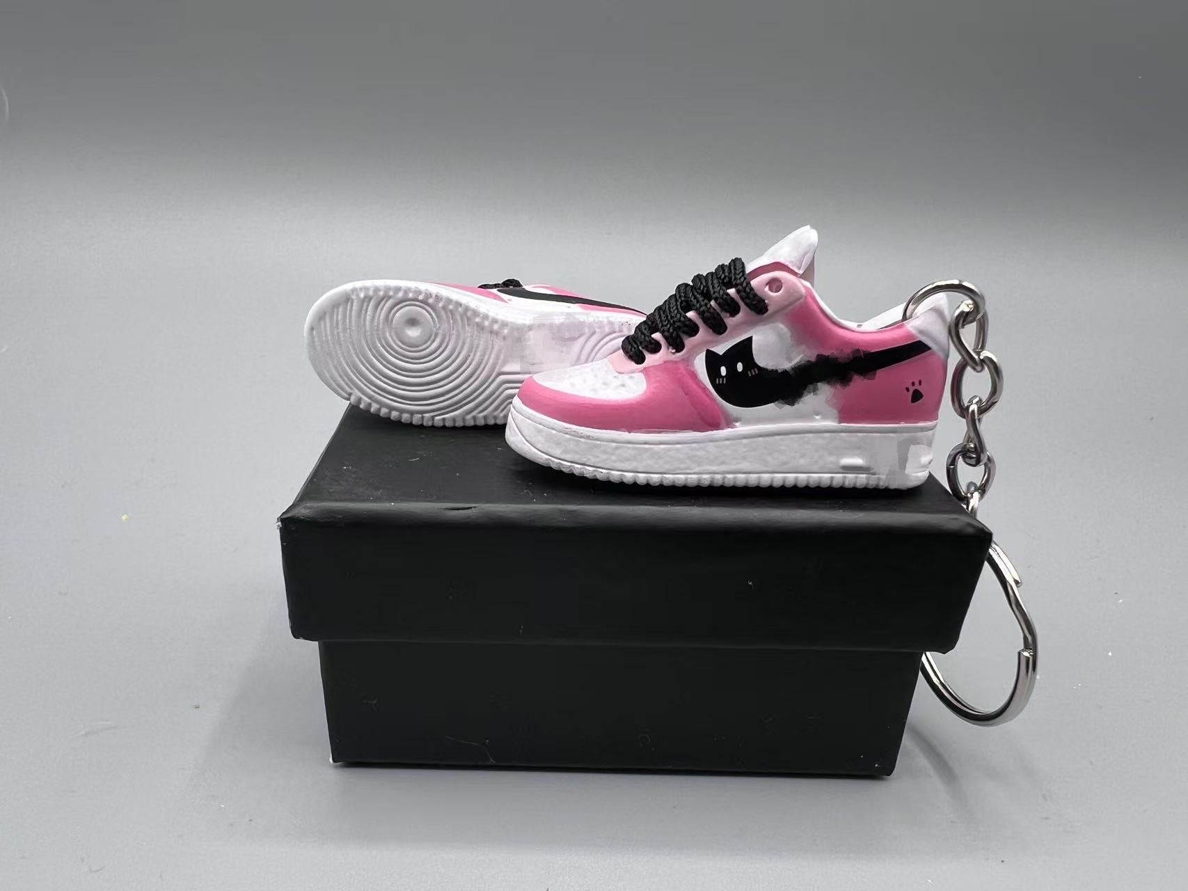 1:6 Scale Mini Sneaker – Doll Wear or Keychain - "Pink Cat Paw"
