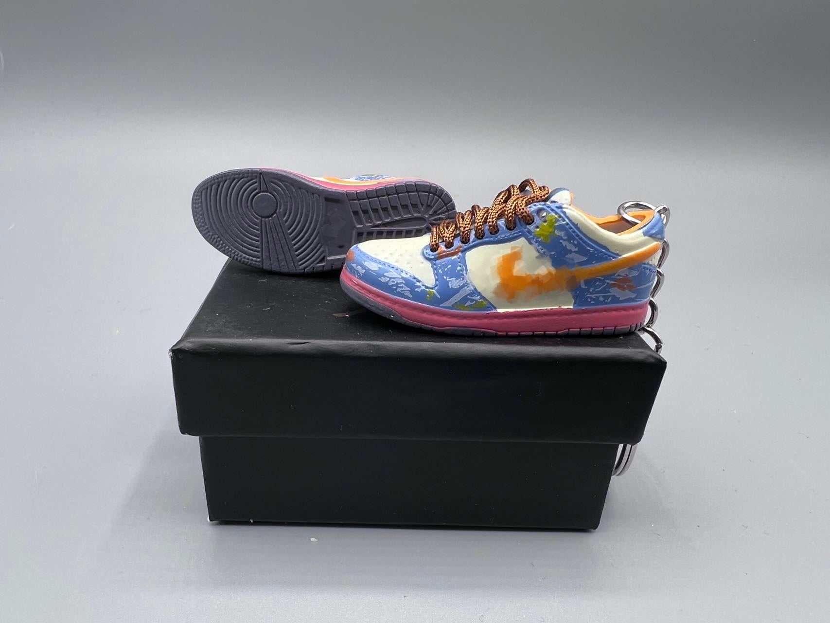 1:6 Scale Mini Sneaker – "Blue/Orange Hunter Colorway"
