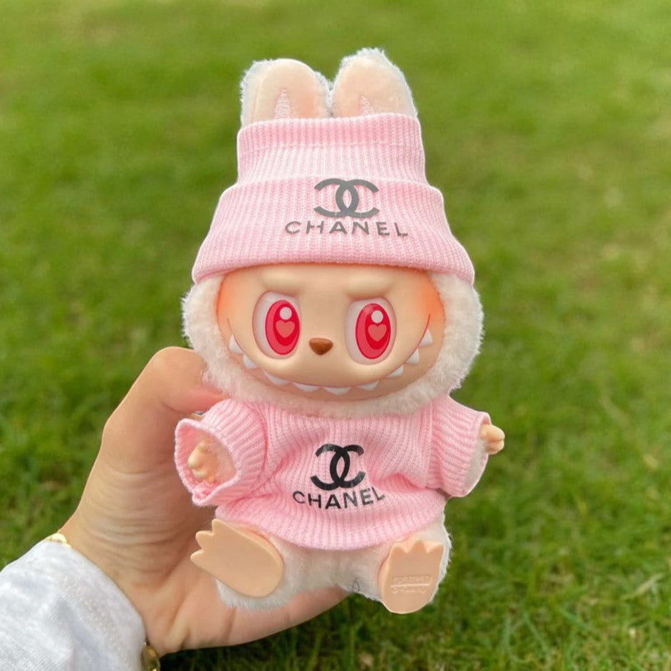 Pink Beanie-Popmart Labubu Clothes