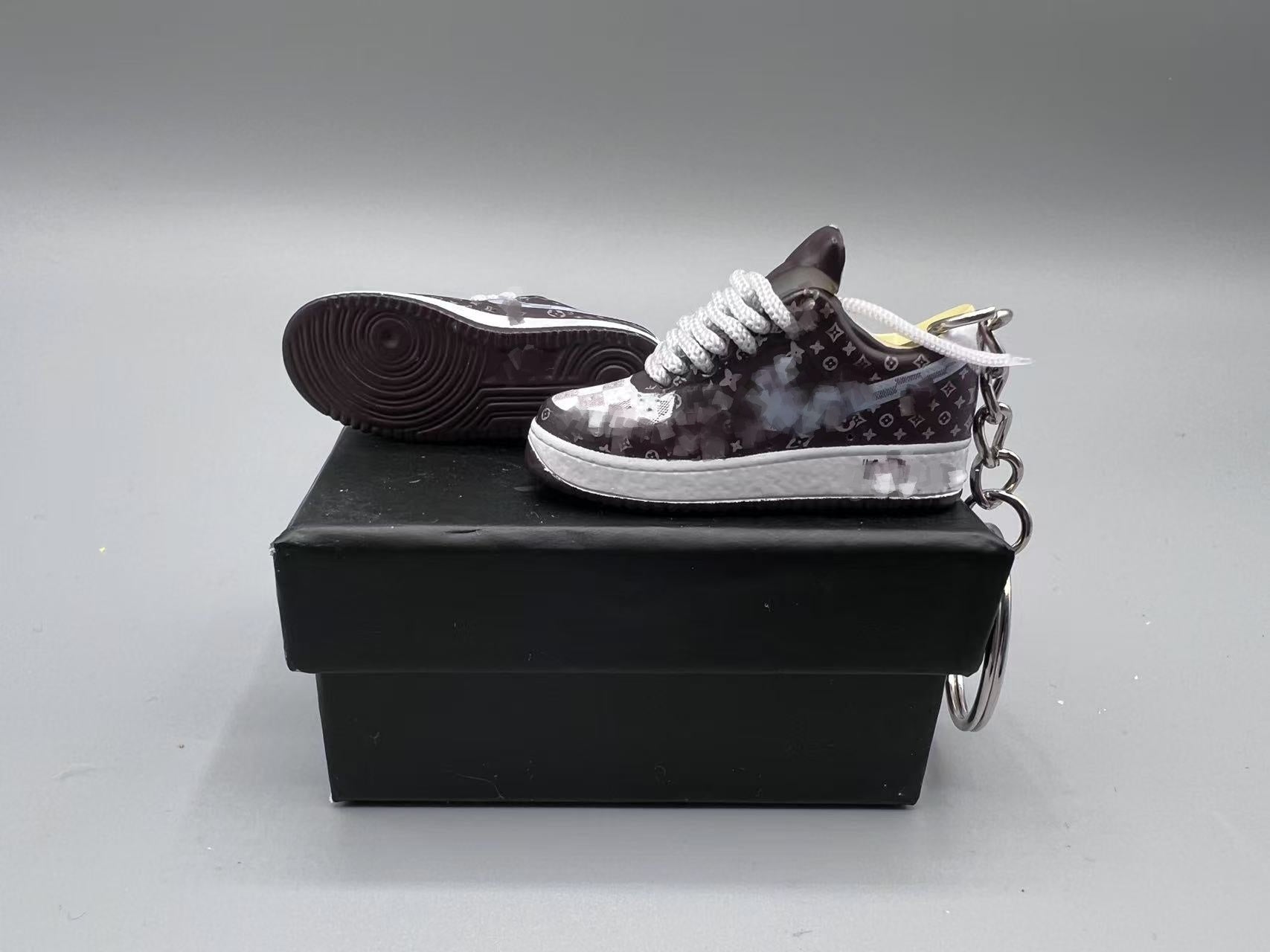 1:6 Scale Mini Sneaker – Doll Wear or Keychain - "Designer Monogram Brown"