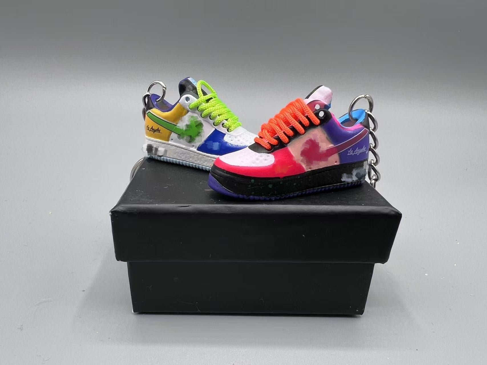 1:6 Scale Mini Sneaker – Doll Wear or Keychain -“WT LA” Multicolor Inspired