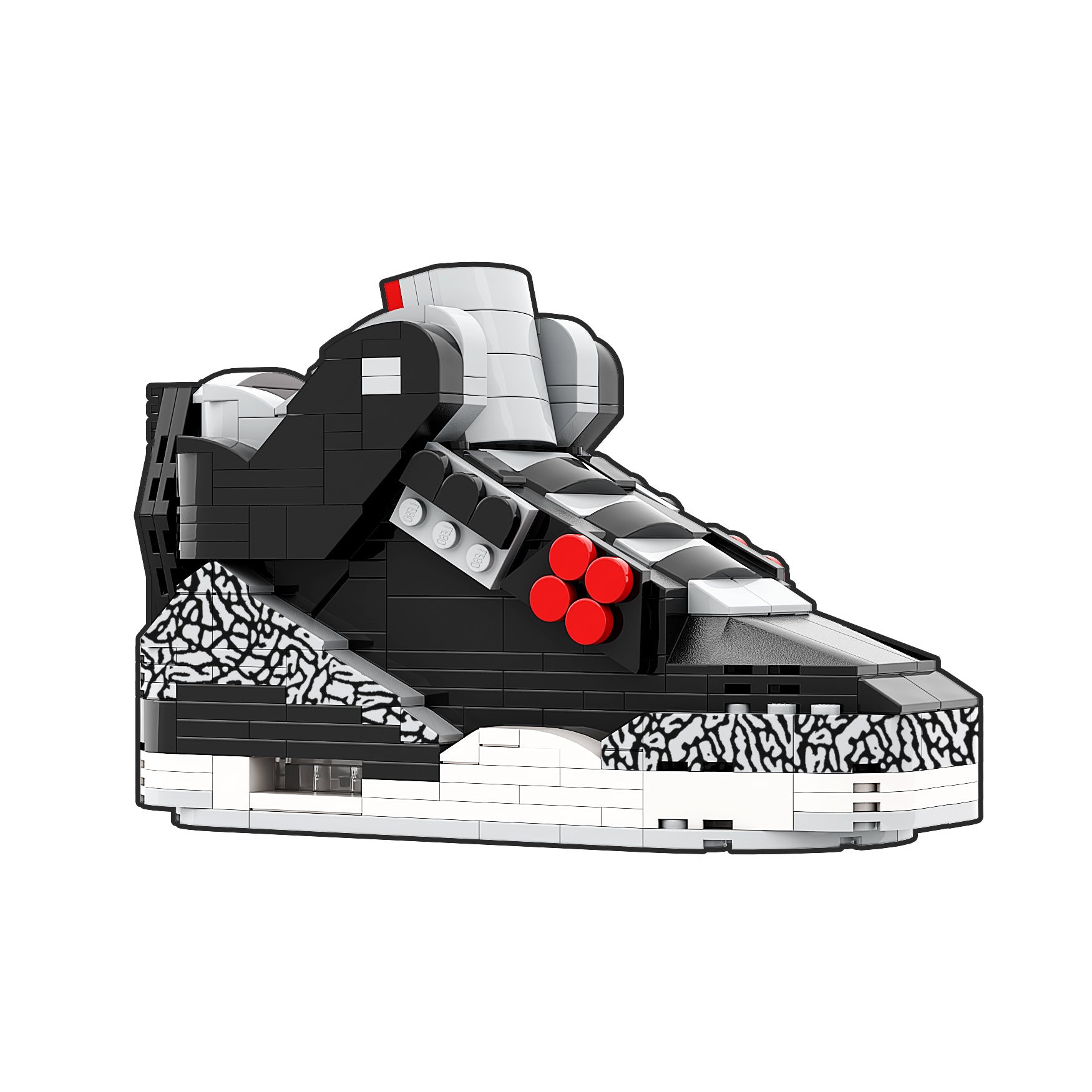 "Black Cement" Inspired Air Jordan 3 Bricks / Building Blocks Set