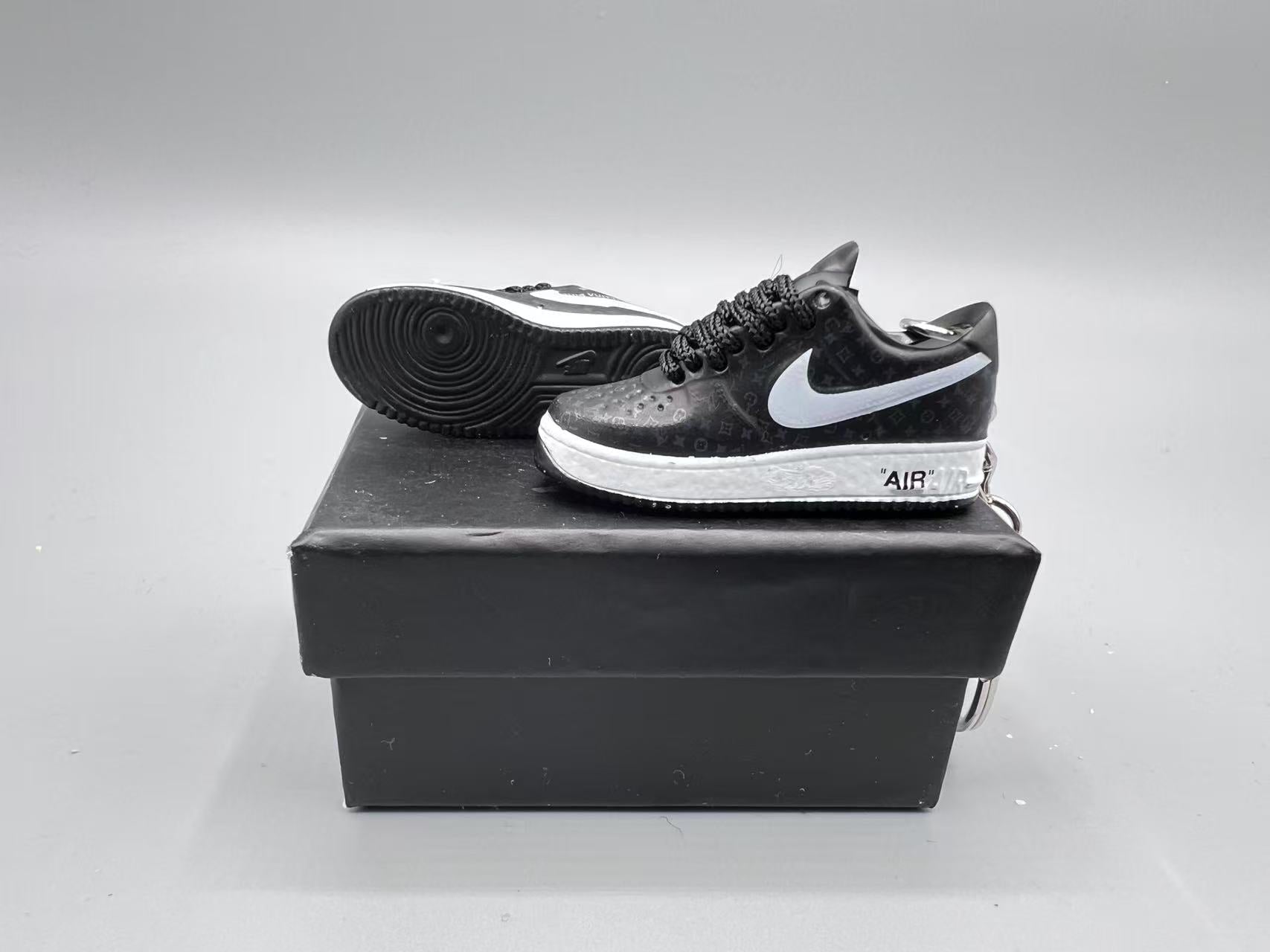 1:6 Scale Mini Sneaker – Doll Wear or Keychain - "Designer Monogram Black"