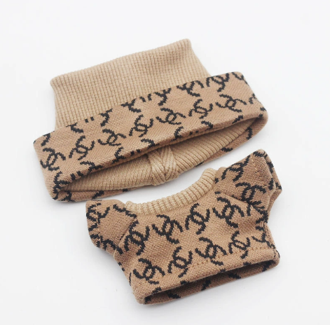 Brown Beanie Set For Labubu image 0