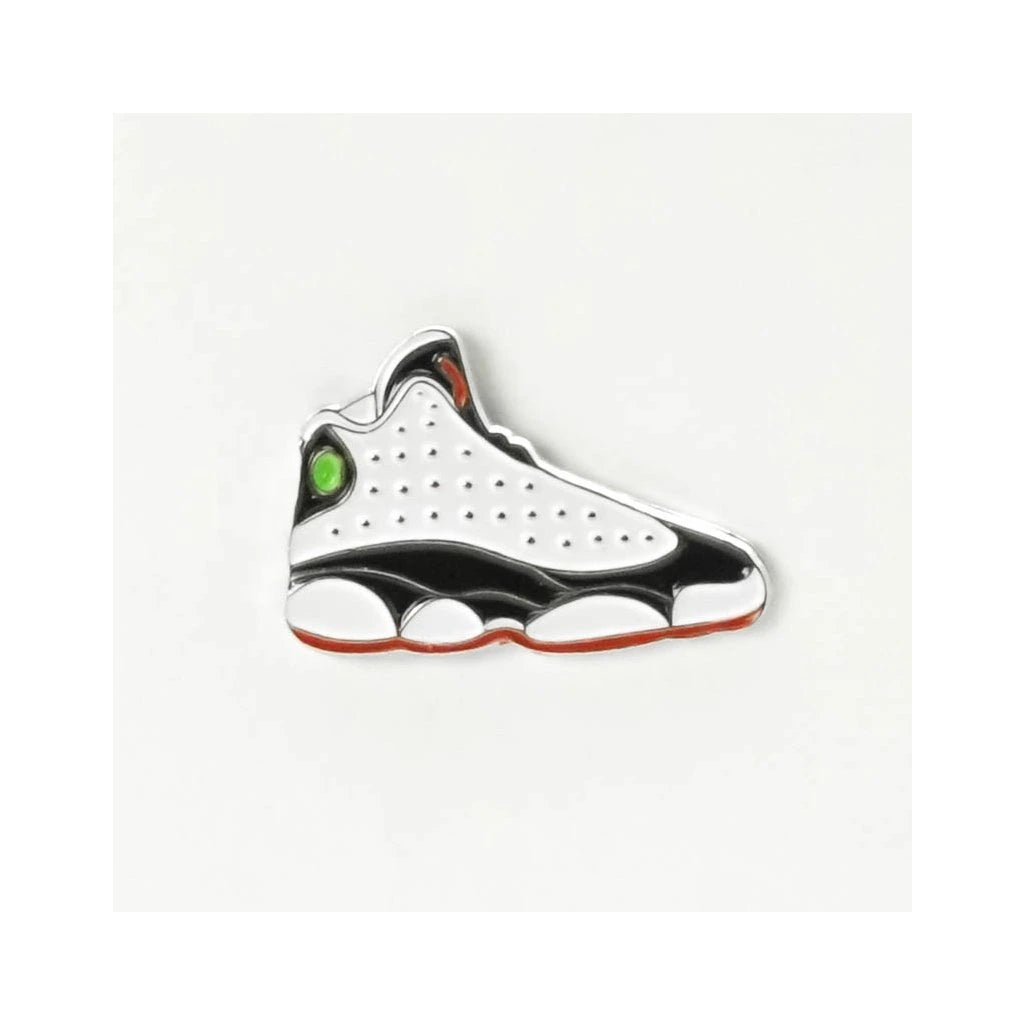 Air Jordan 13 White Black & Green Sneaker Enamel Pin