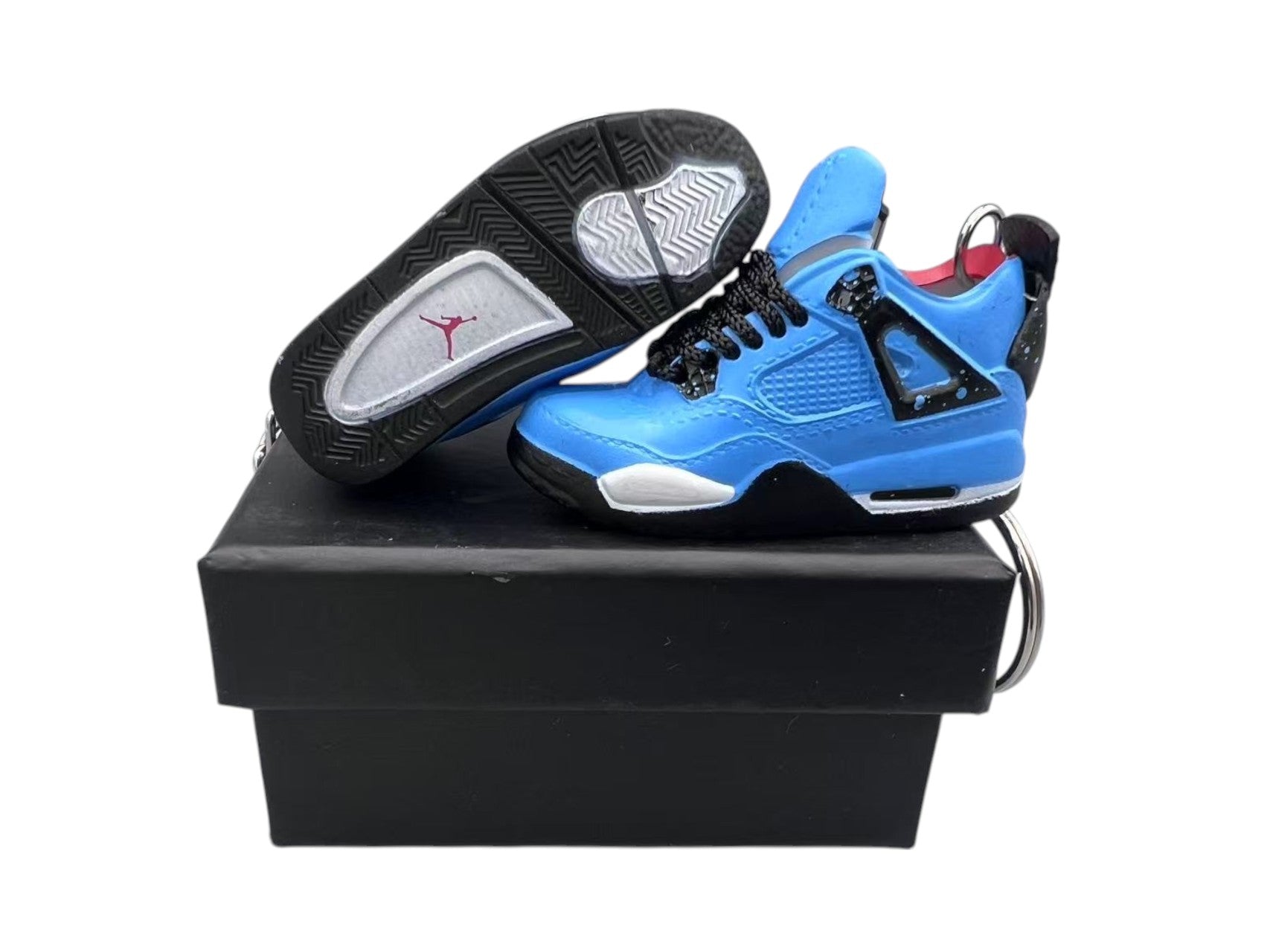 "Travis Scott Cactus Jack" AJ4 Mini Sneakers-1/6 Scaled Shoes/ Keychains.