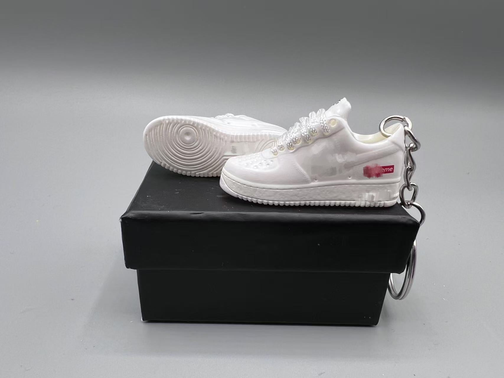 1:6 Scale Mini Sneaker – Doll Wear or Keychain - "Modern Red Label Style White"