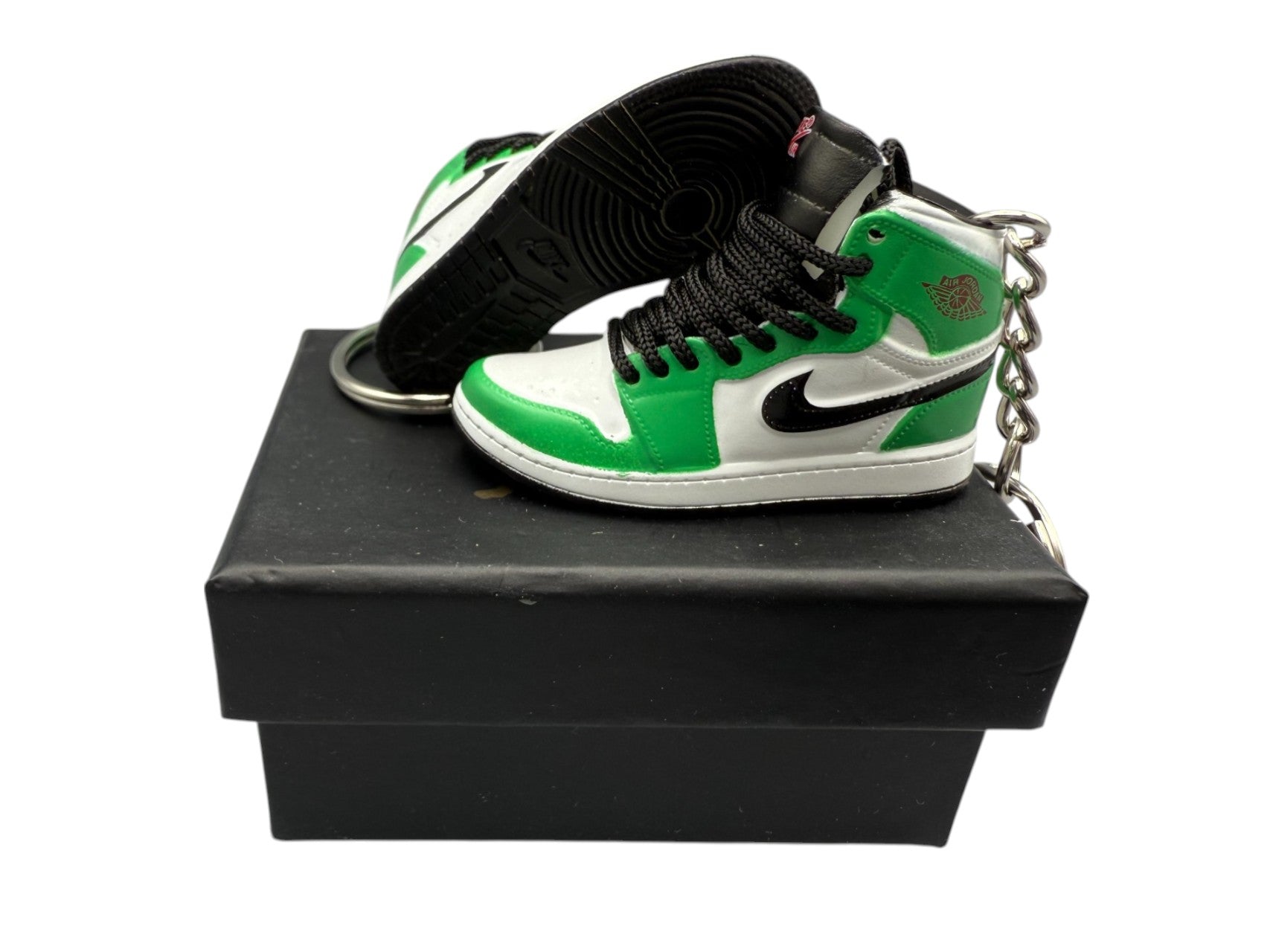 "Lucky Green" AJ1 3D Mini Sneakers-1/6 Scaled Shoes/ Keychains.