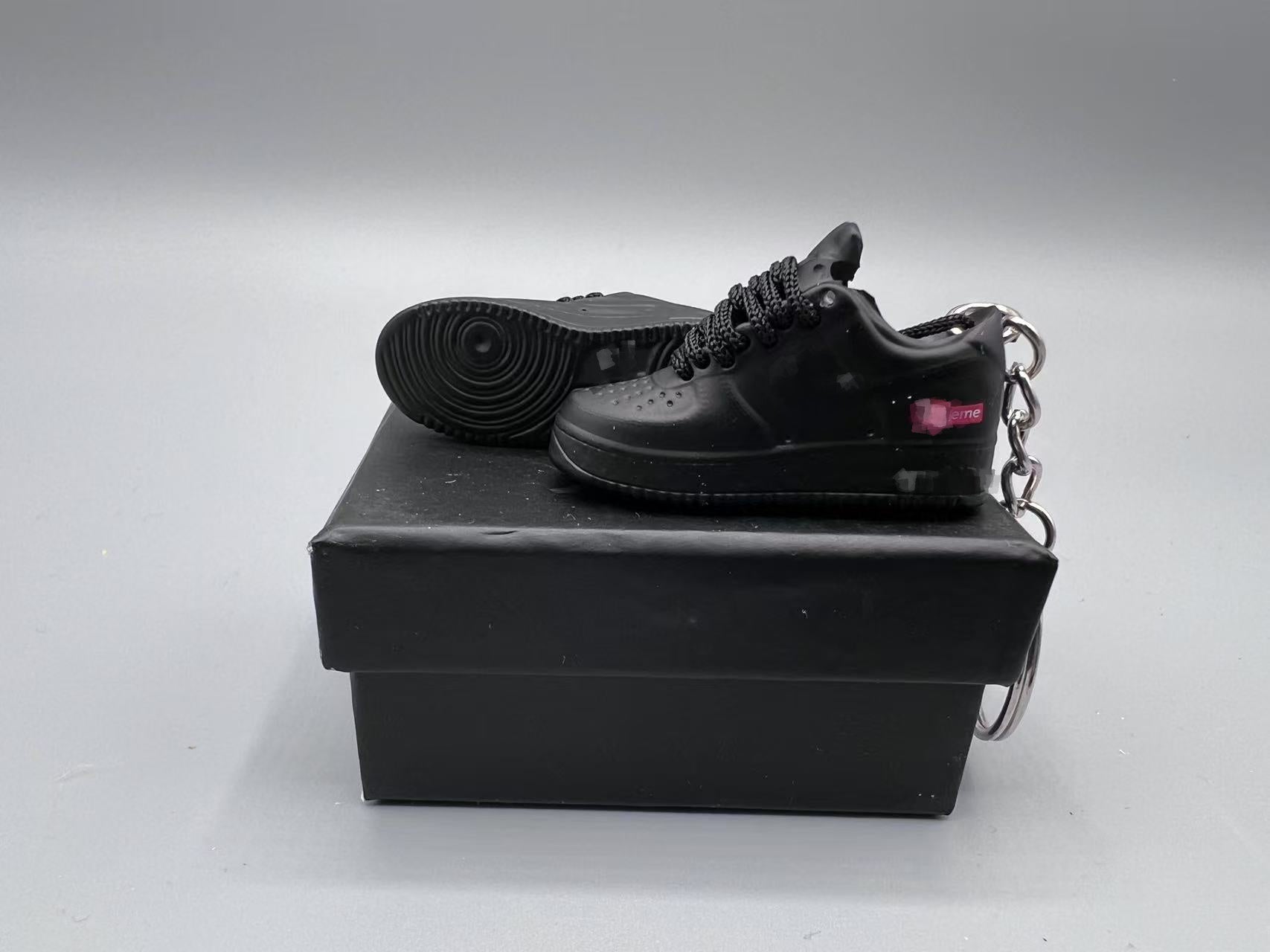 1:6 Scale Mini Sneaker – Doll Wear or Keychain - "Modern Red Label Style Black"