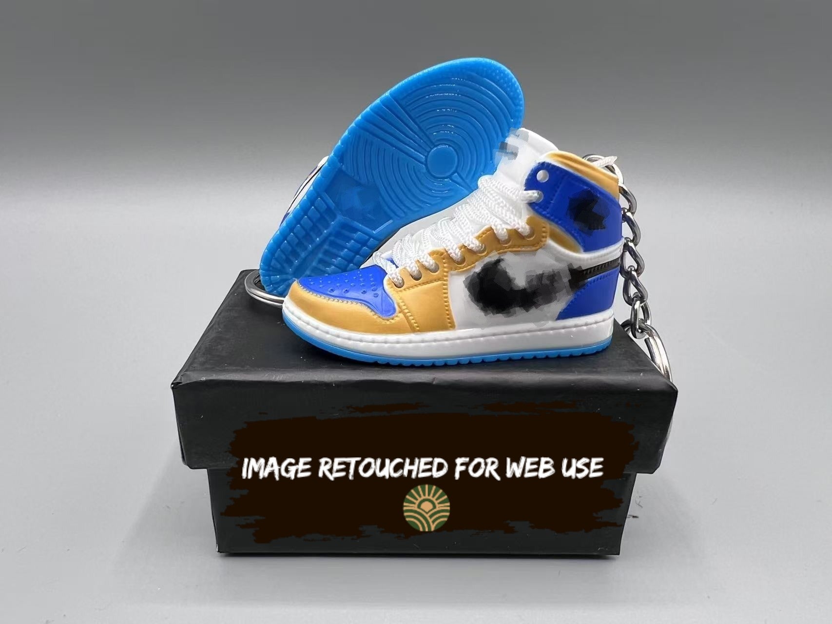 1:6 Scale Mini Sneaker – "Blue Toe Dirt Yellow"