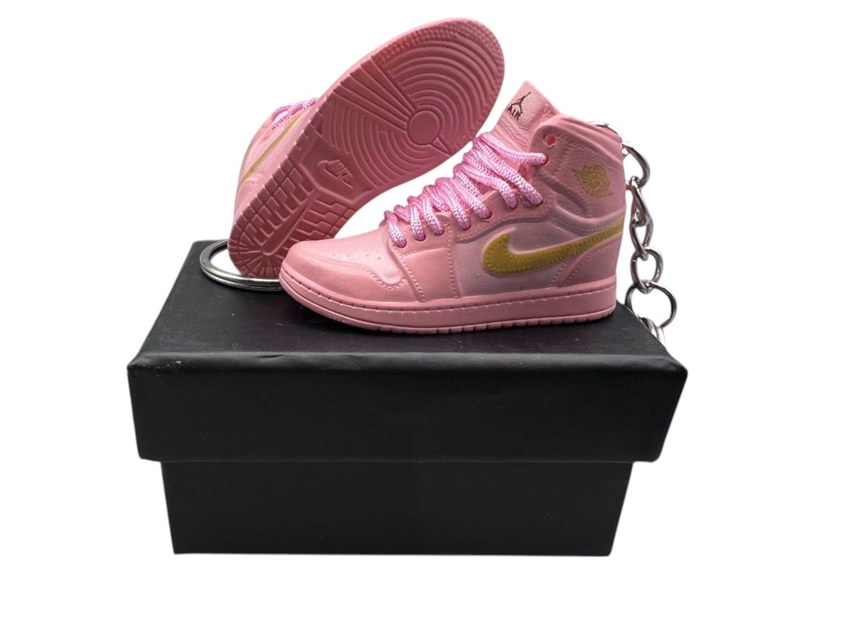 "Coral Gold” AJ1 3D Mini Sneakers-1/6 Scaled Shoes/ Keychains.