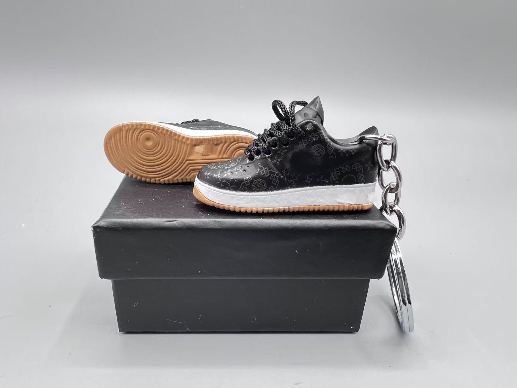 1:6 Scale Mini Sneaker – Doll Wear or Keychain - "Black Urban Silk"