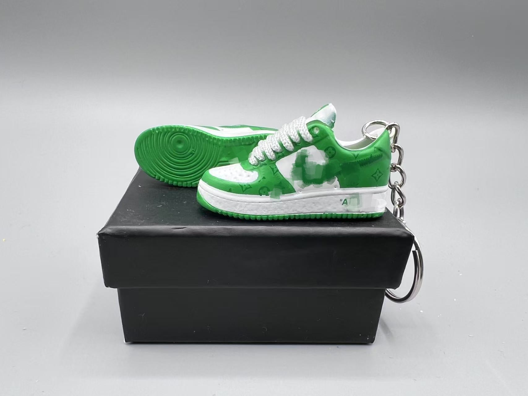 1:6 Scale Mini Sneaker – Doll Wear or Keychain - "Designer Monogram Green"