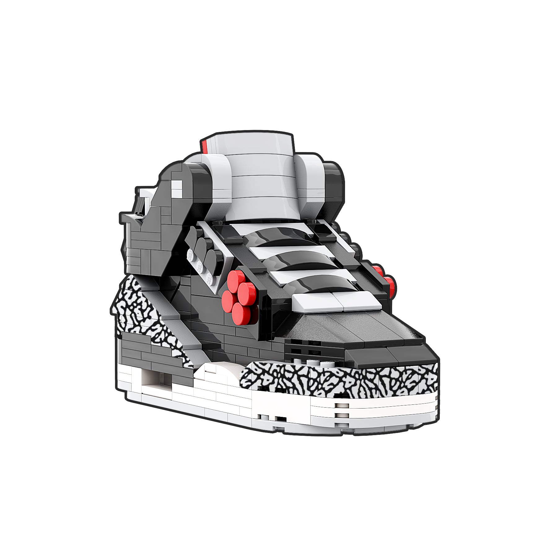 "Black Cement" Inspired Air Jordan 3 Bricks / Building Blocks Set