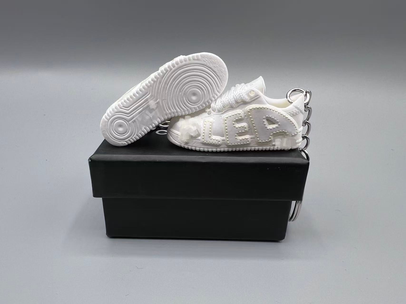 1:6 Scale Mini Sneaker – Doll Wear or Keychain – "Bubble Letter White Edition"