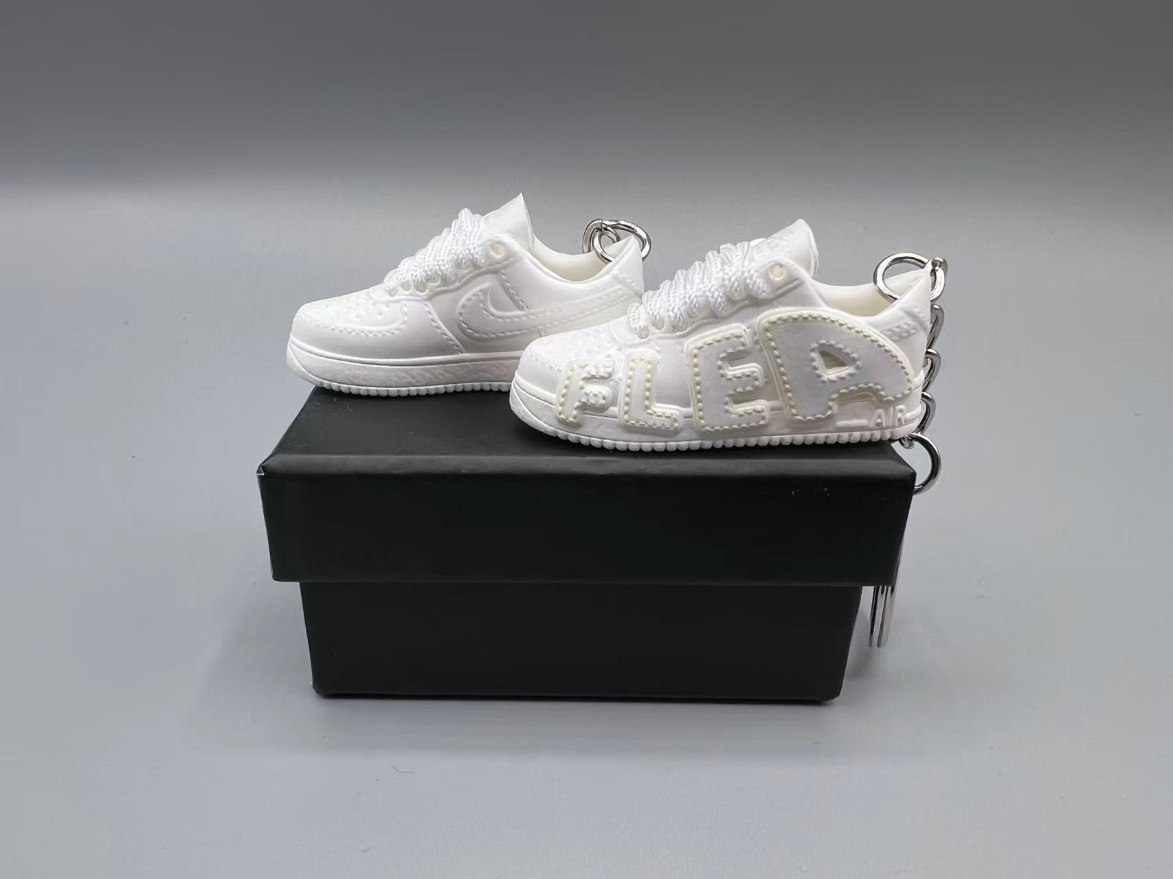 1:6 Scale Mini Sneaker – Doll Wear or Keychain – "Bubble Letter All-White"