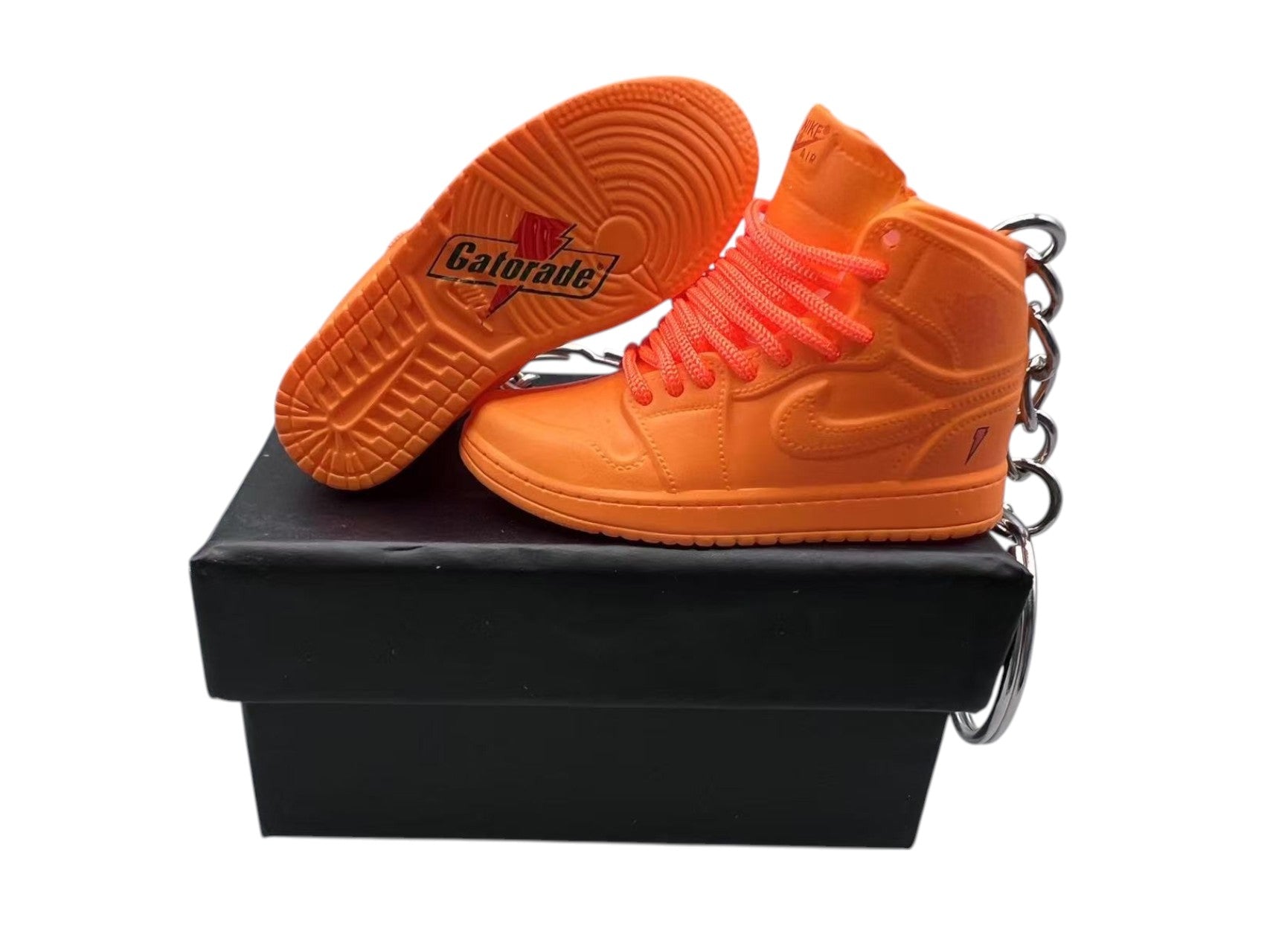 "Gatorade Orange Peel" AJ1 3D Mini Sneakers-1/6 Scaled Shoes/ Keychains.