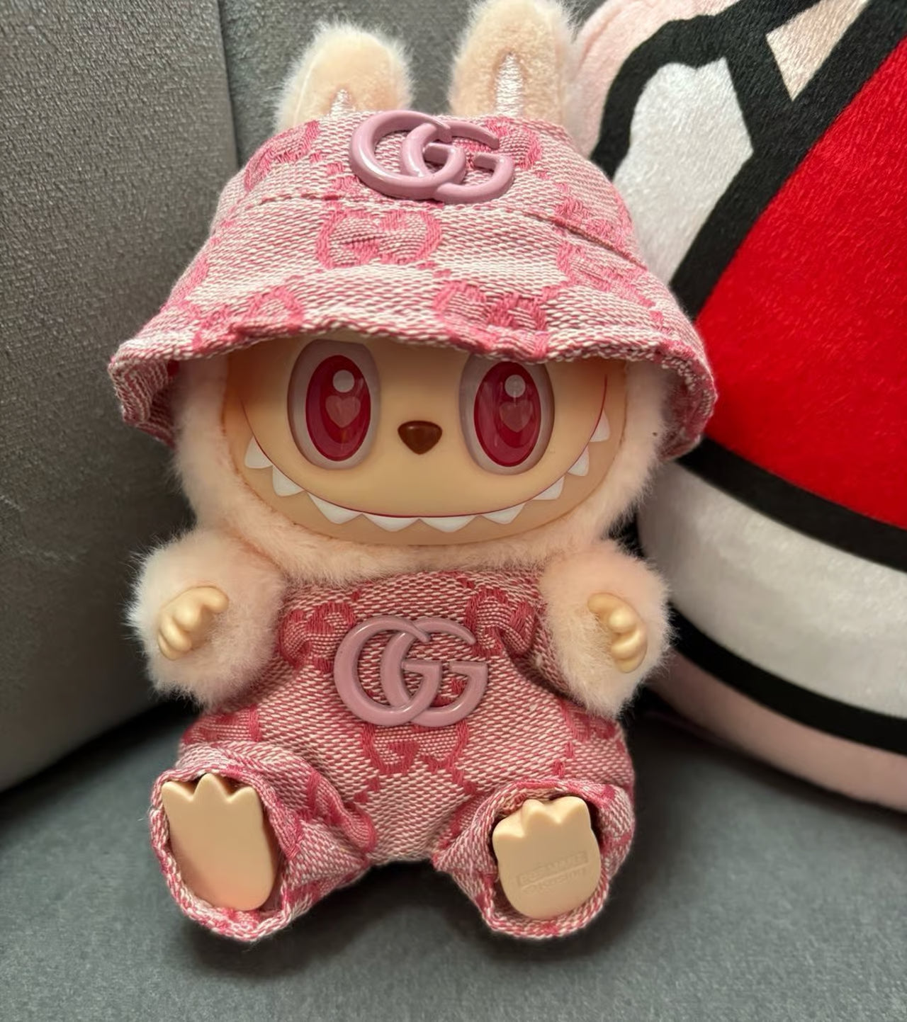 Pink Overall-Popmart Labubu Clothes
