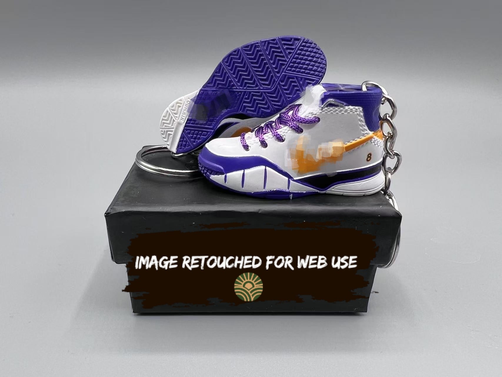 1:6 Mini Sneaker Keychain – Mamba Style “Close Out Purple/Gold”