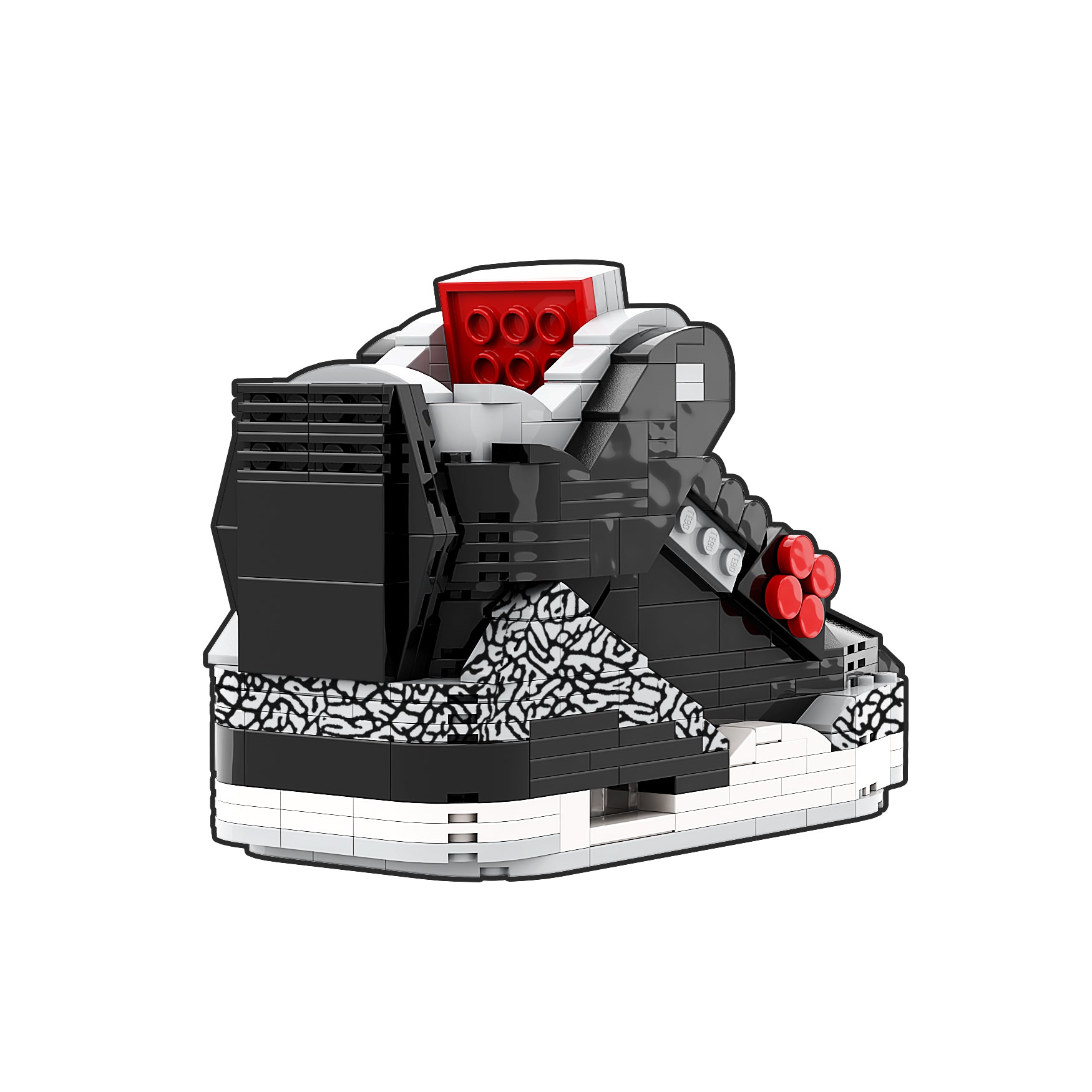 "Black Cement" Inspired Air Jordan 3 Bricks / Building Blocks Set