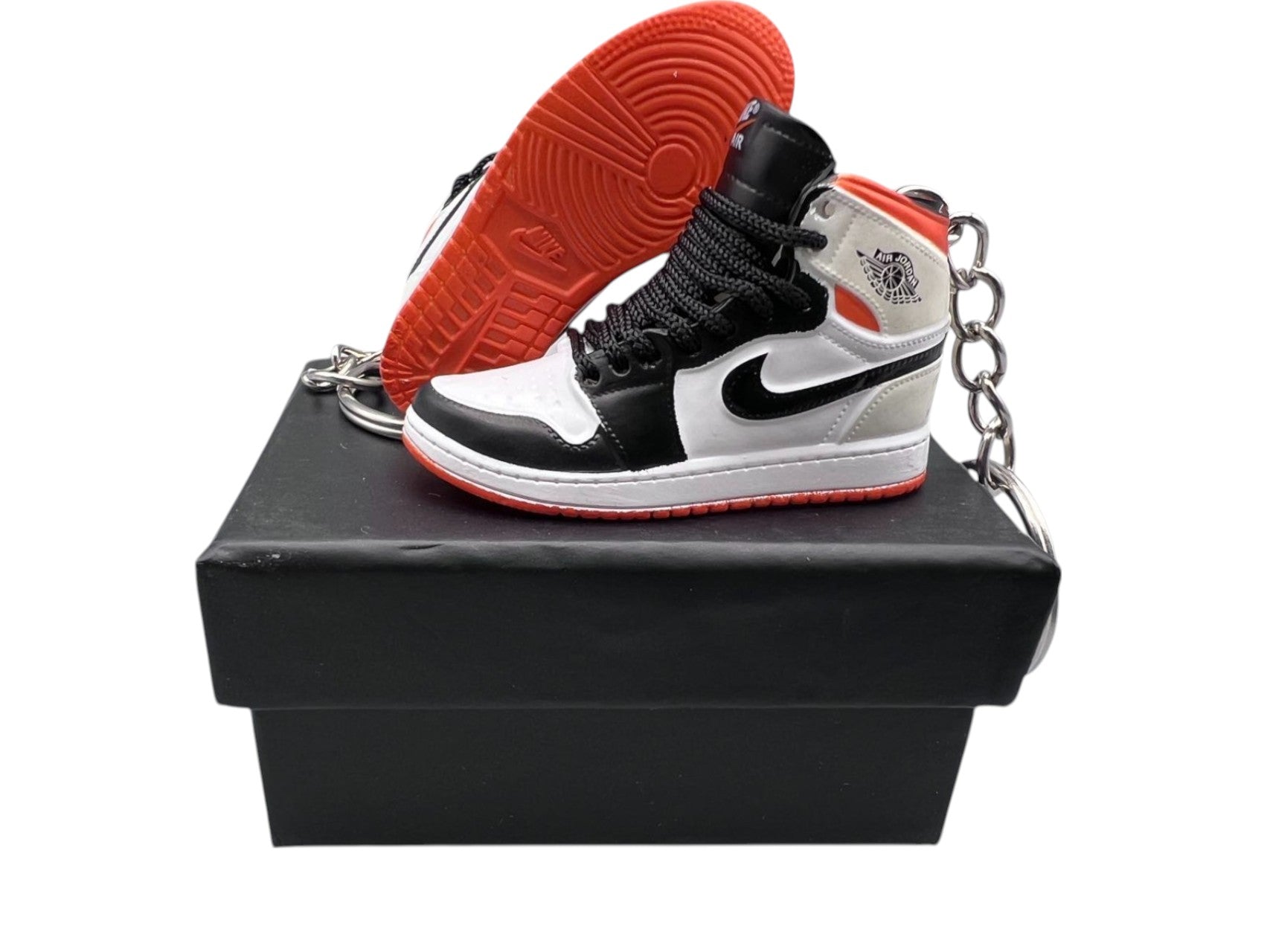 "Electro Orange" AJ1 3D Mini Sneakers-1/6 Scaled Shoes/ Keychains.