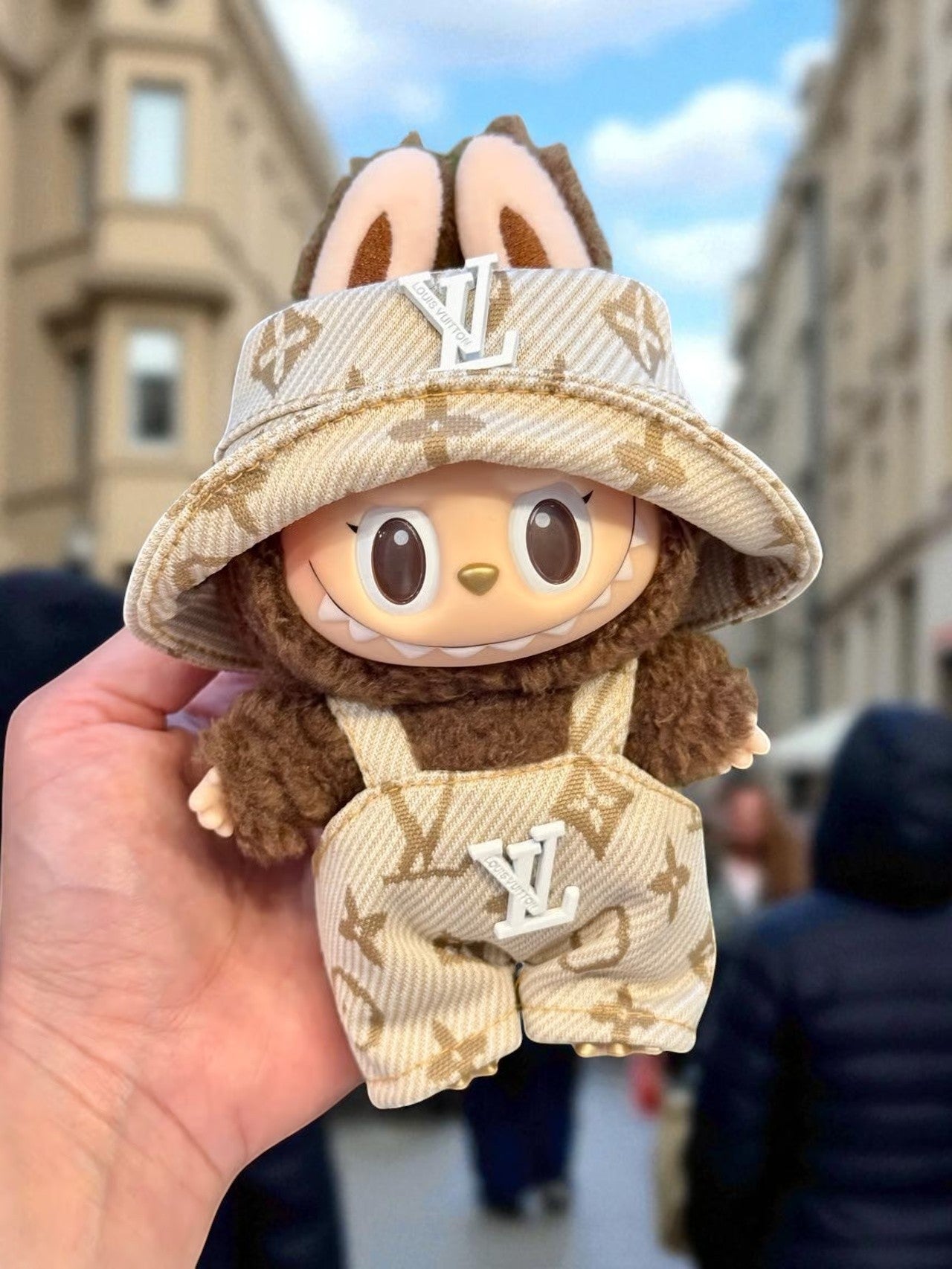 Light Brown Overall Outfit for Labubu