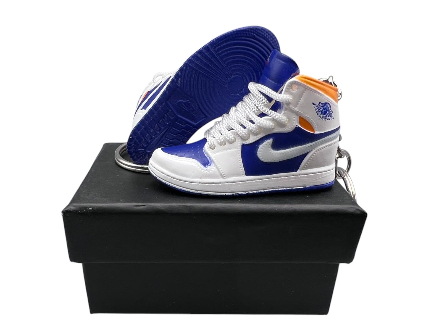 "Royal Blue Laser Orange" AJ1 3D Mini Sneakers-1/6 Scaled Shoes/ Keychains.