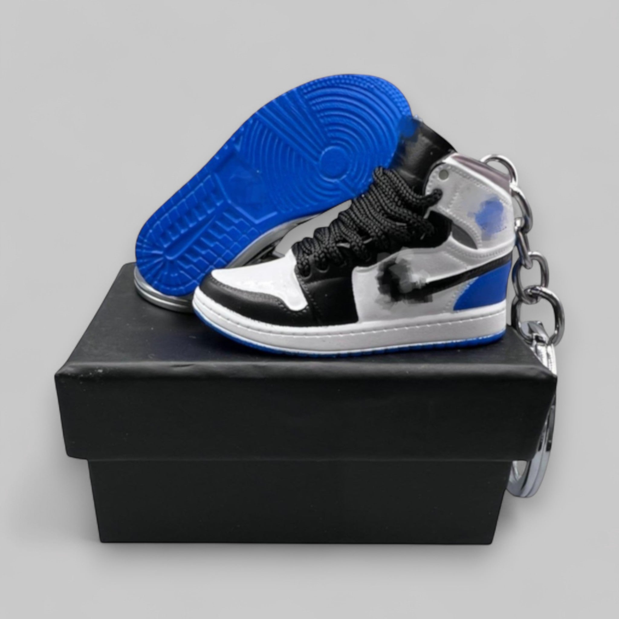 1:6 Scale Mini Sneaker – Doll Wear or Keychain - "Royal Black Toe"