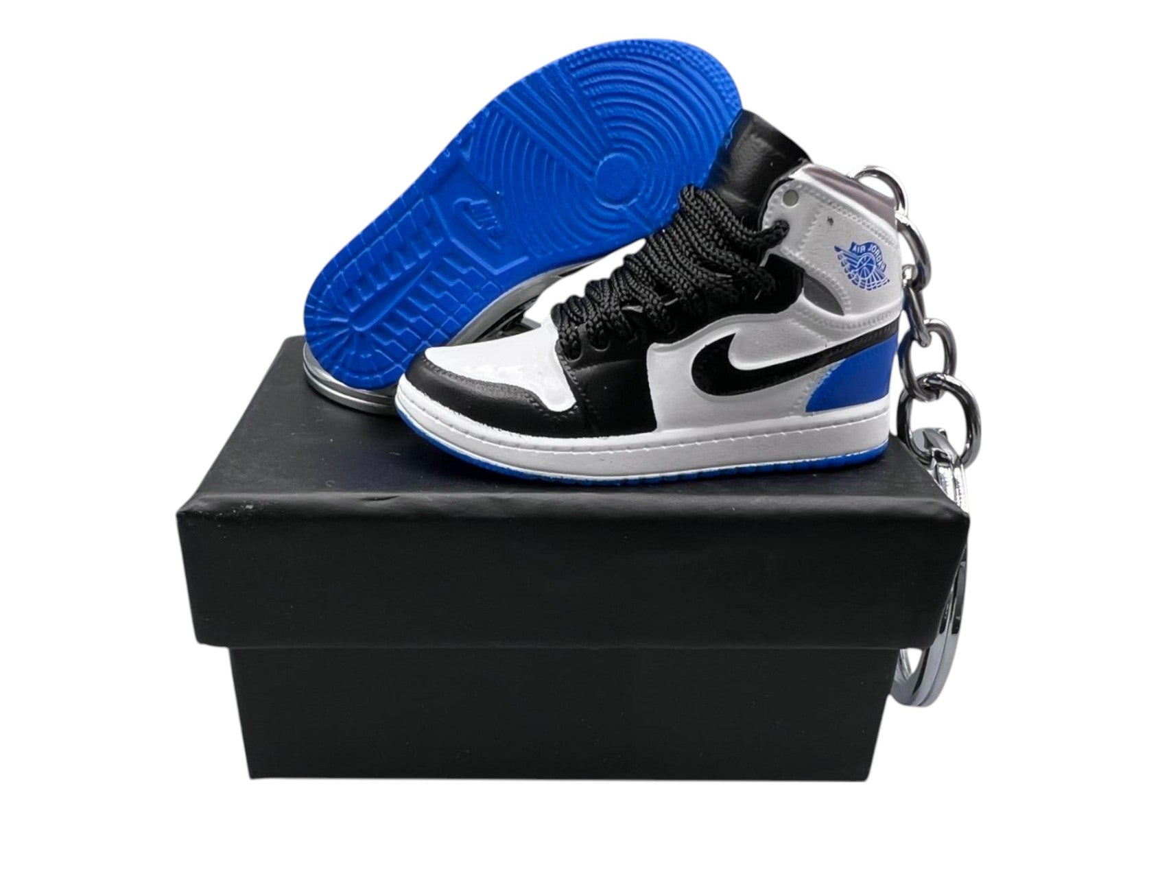 "Royal Black Toe" AJ1 3D Mini Sneakers-1/6 Scaled Shoes/ Keychains.