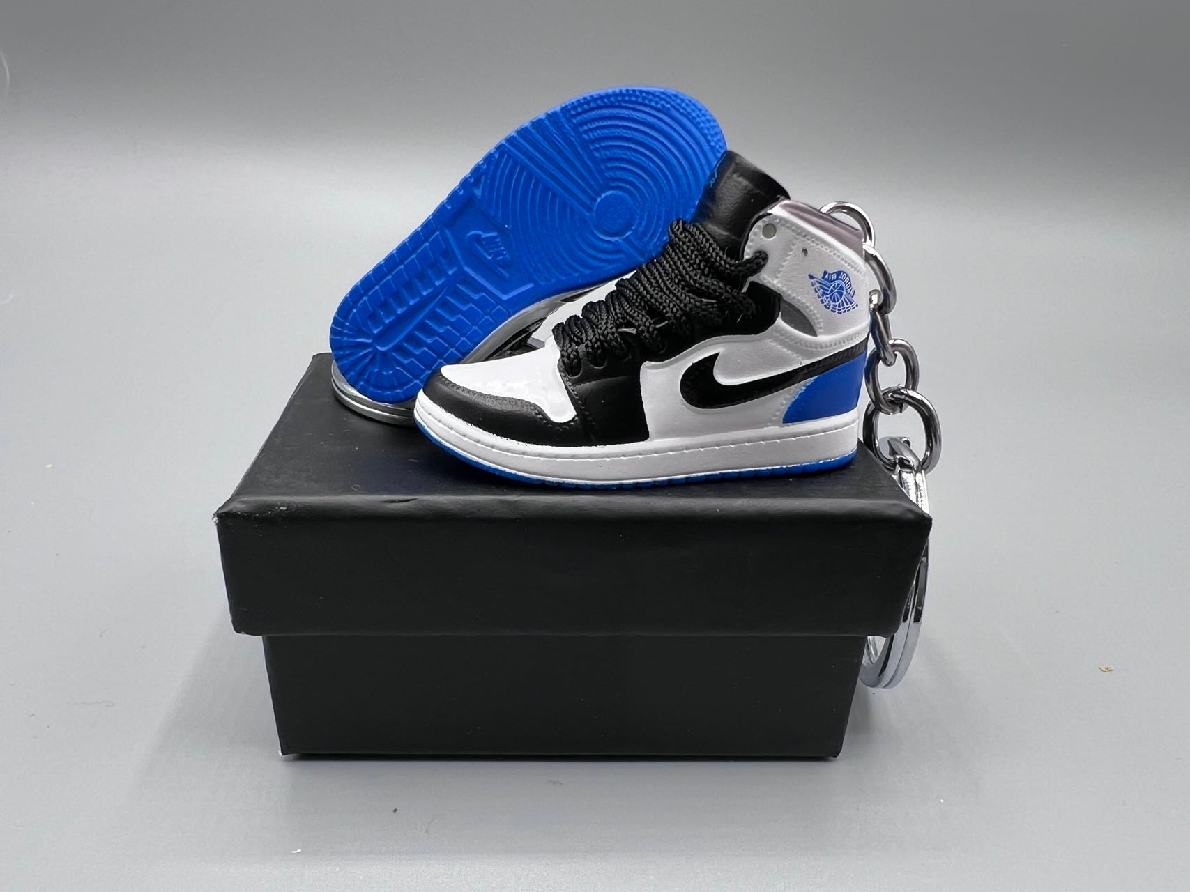 1:6 Scale Mini Sneaker – Doll Wear or Keychain - "Royal Black Toe"