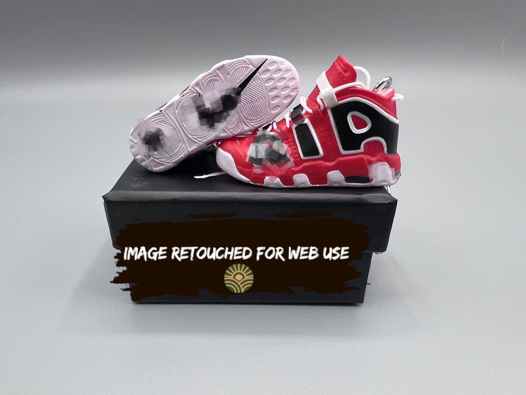 1:6 Mini Sneaker Keychain – Hoops “Bulls Red Bubble Letter”