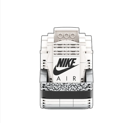 "AJ3 White Cement" Inspired Air Jordan 3 Bricks / Building Blocks Set