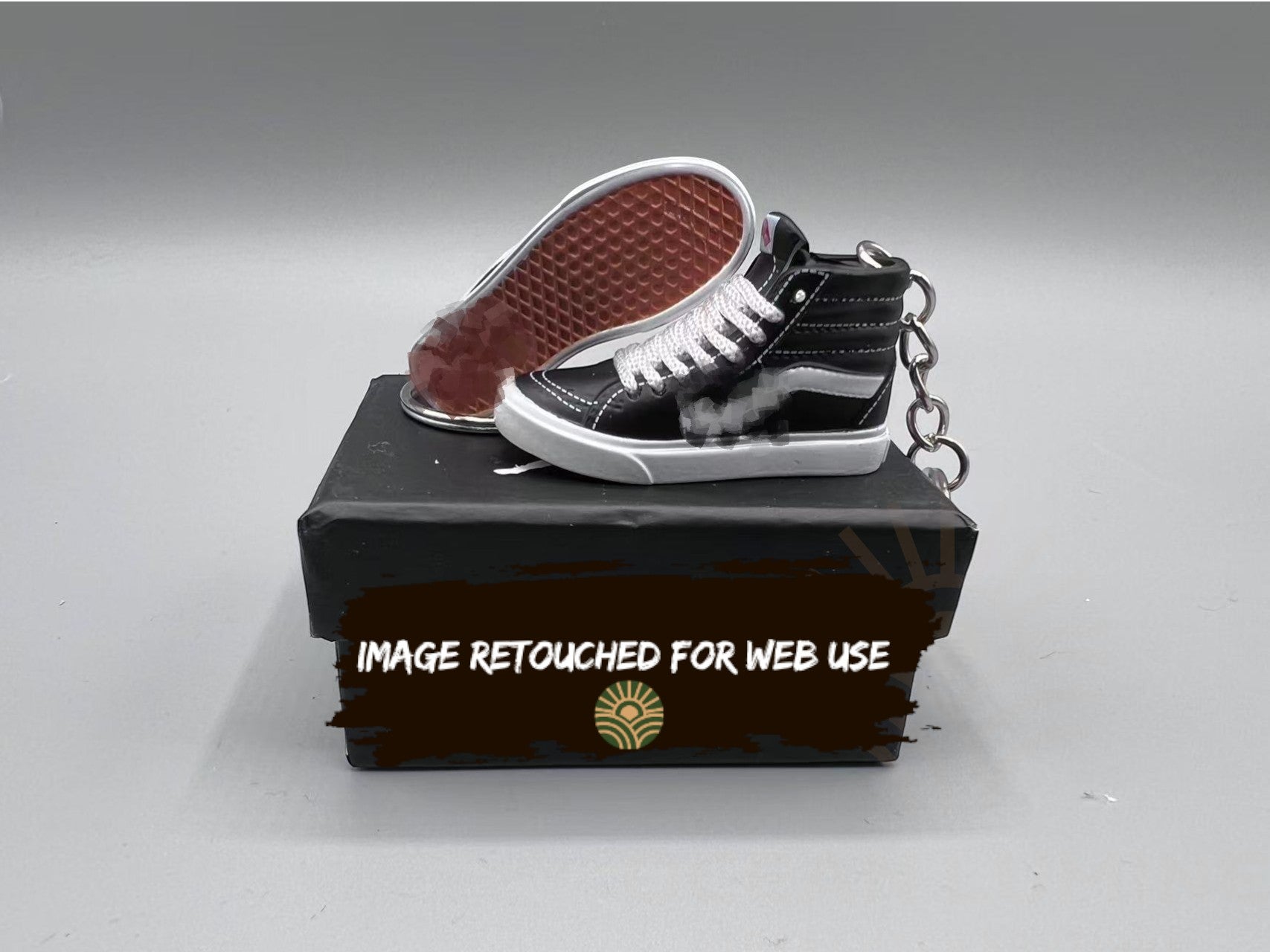 1:6 Scale Mini Classic Skate High Keychain – “Black/White Street”