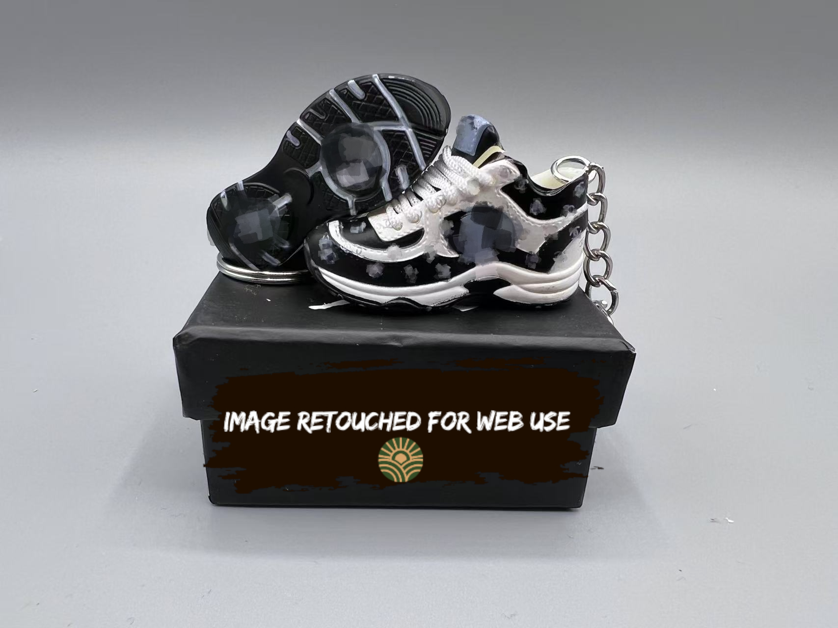 1:6 Scale Mini Sneaker – Doll Wear or Keychain - "Luxury Monogram Pattern Two-Tone"