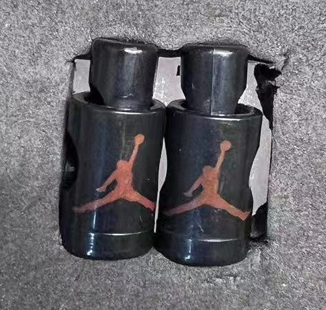 Replacement Jordan Lace Locks (Black/Dull Red)